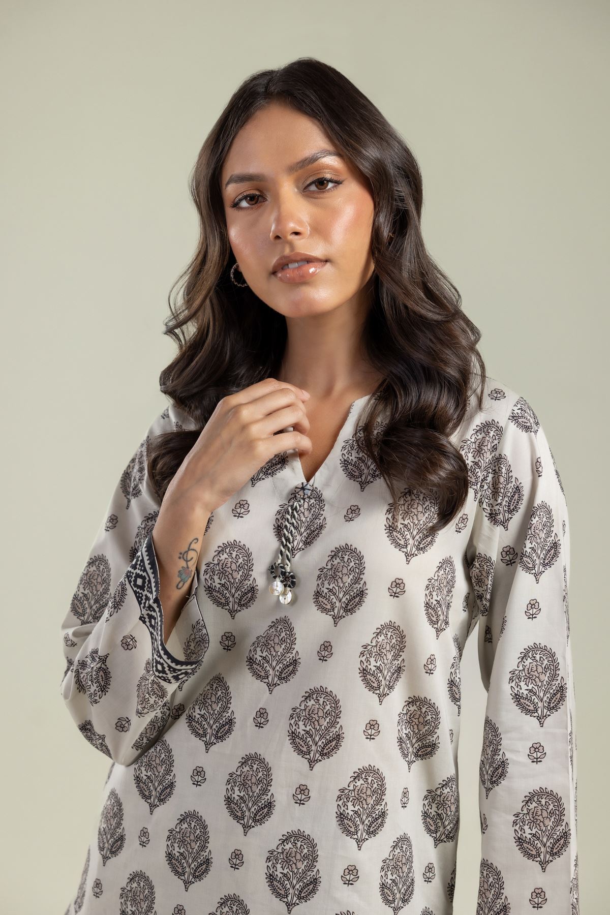 Printed Cambric Short Cambric Kurta - 1-26-208-A-E1-VG