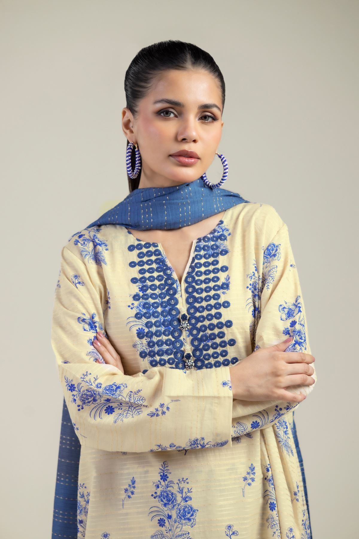 Embroidered Mesuri Dobby Mesuri Tailored 3-Piece - 1-26-102-A-F-VG