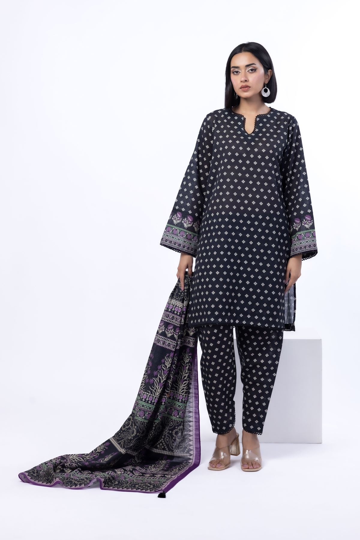 Printed Light Khaddar Fabrics 3 Piece - 1001902022