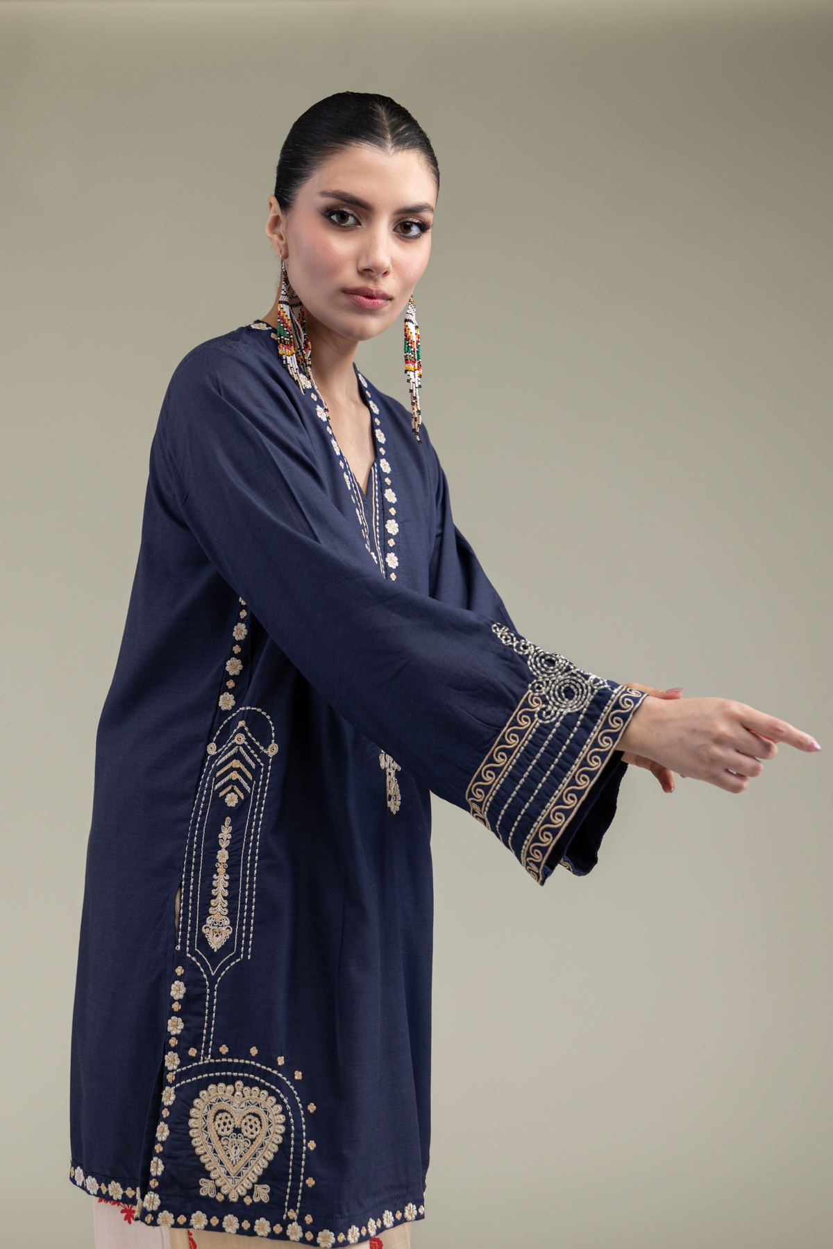 Embroidered Raw Silk Raw Silk Kurta - 1-26-238-A-C1-VG