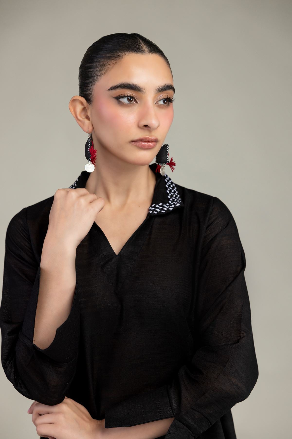 Dyed Textured Cotton Longline Cotton Kurta - T-A11-26-118FI2-VG