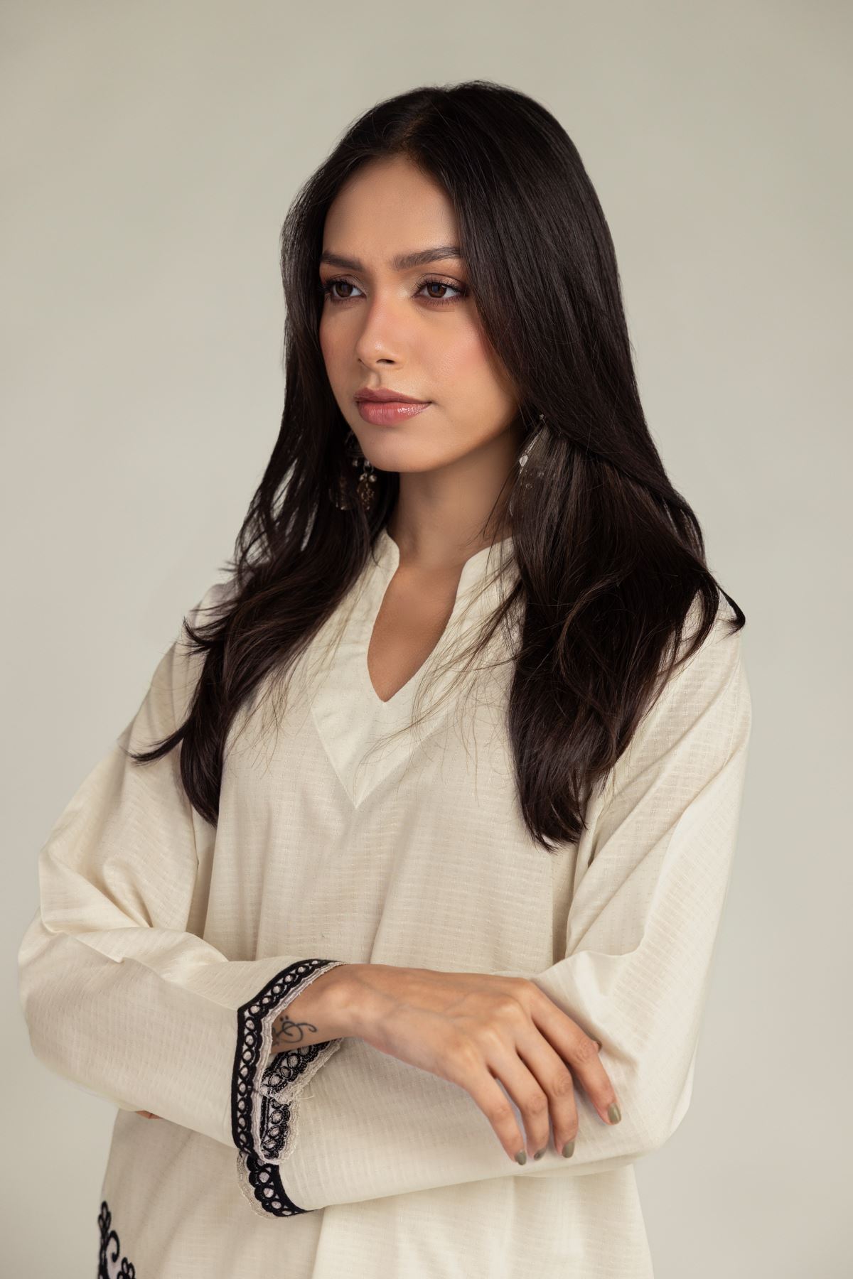 Embroidered Cotton Dobby Cotton Dobby Kurta - 1-26-225-A-C1-VG