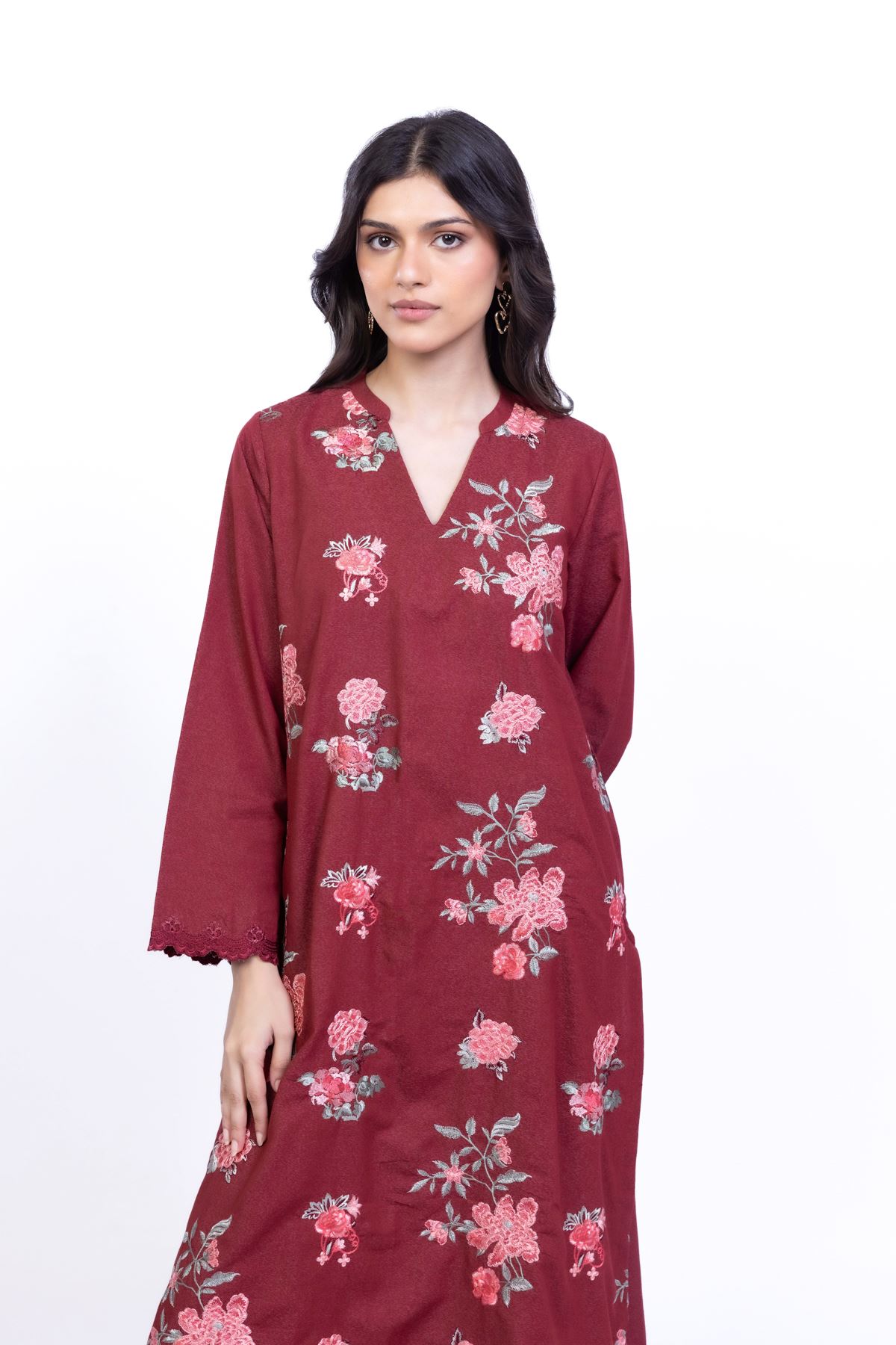 Embroidered Karandi Kurta - 25-09-11E5-05TB-VG