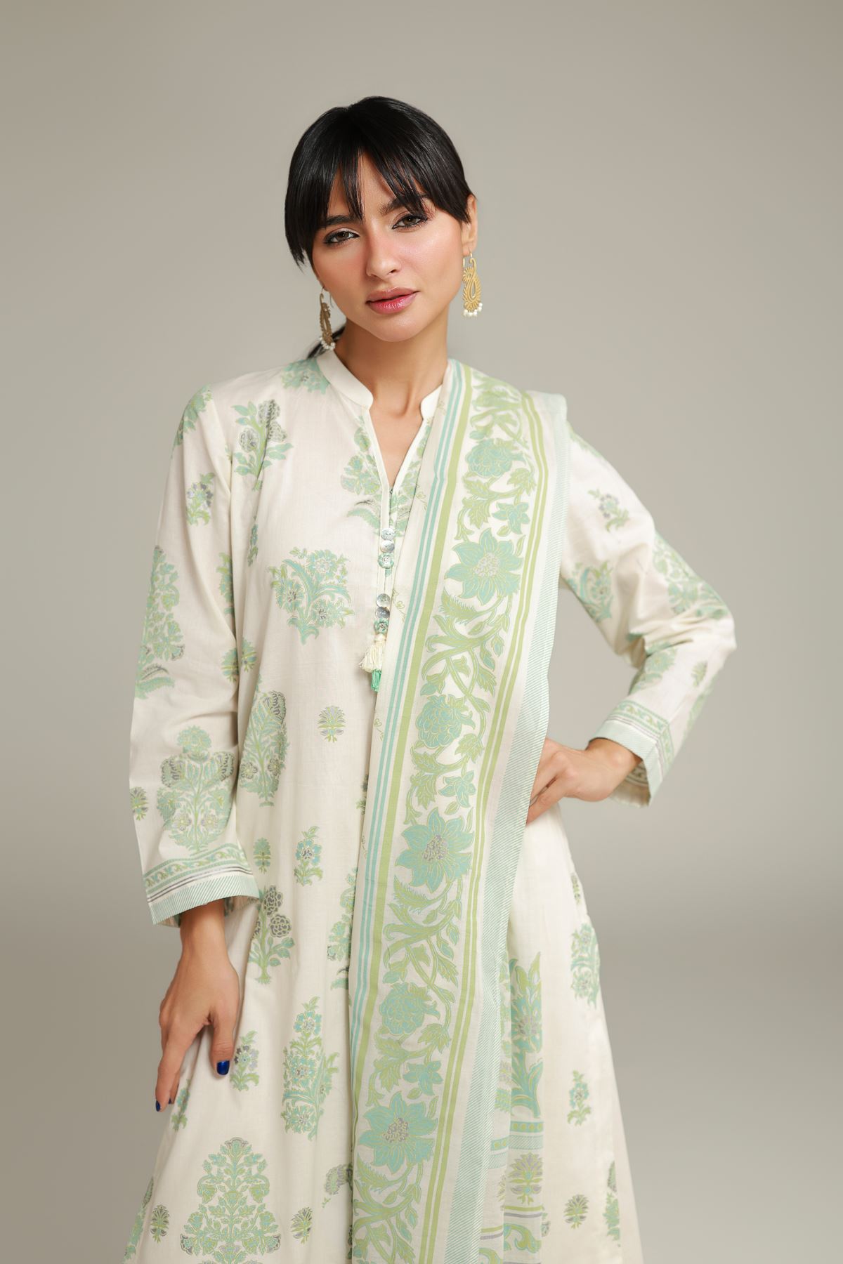 Printed Lawn Printed Lawn Dupatta - 26-02-1E13-06SA-VG