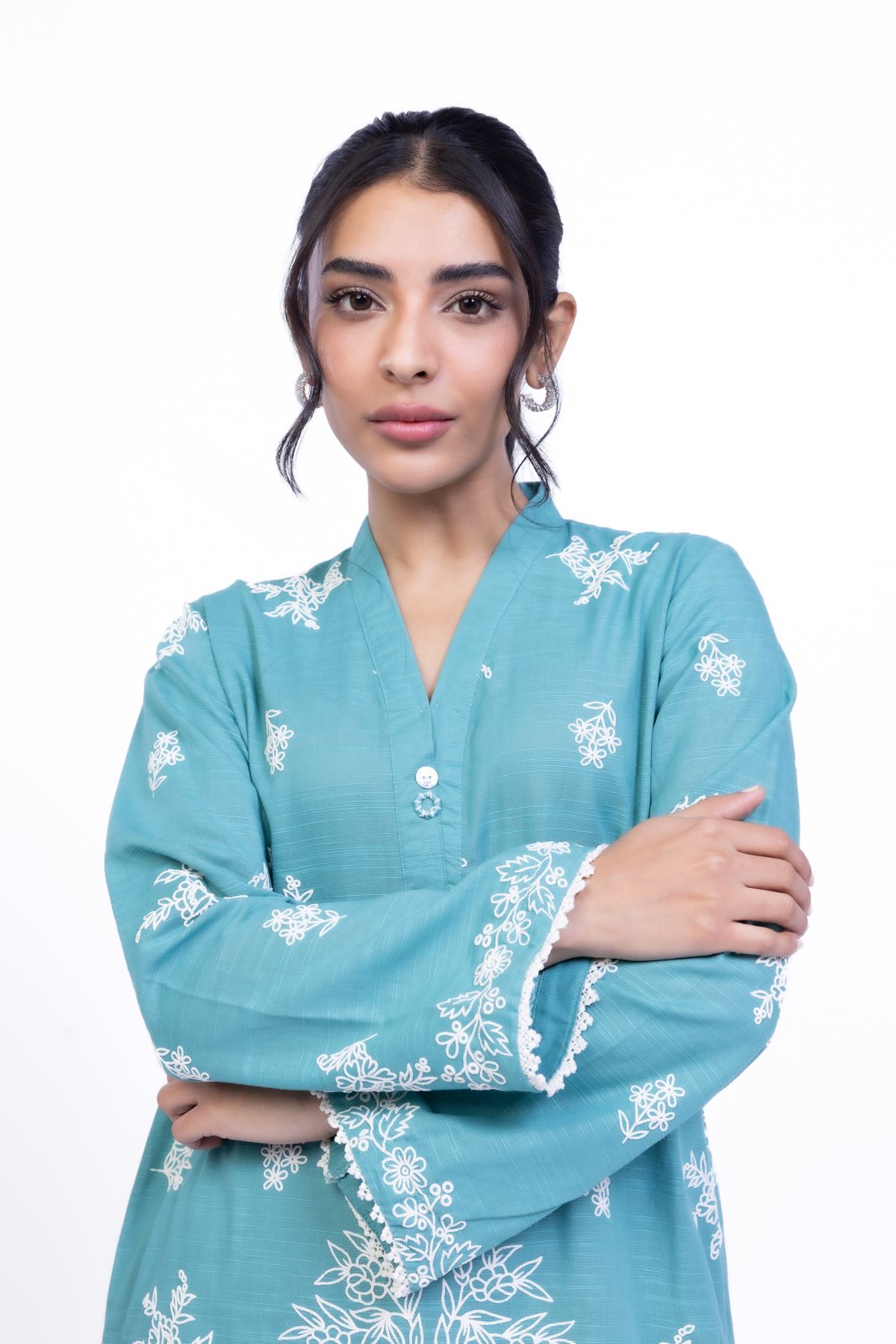 Printed Khaddar Kurta - OTD4-EX22-10TA-VG