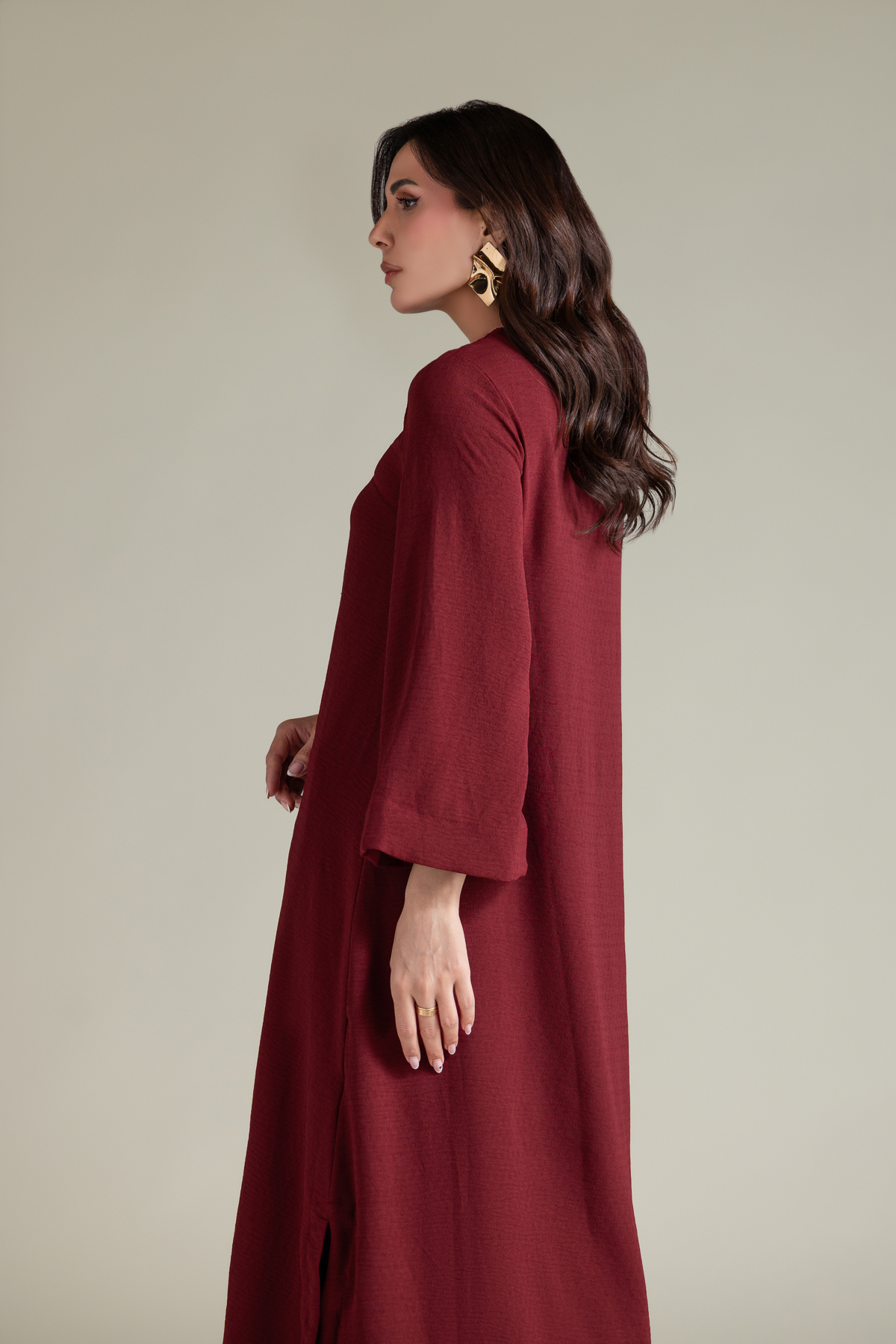 Dyed Textured Georgette Dyed Longline Kurta - T-A112-26-118EG2-VG