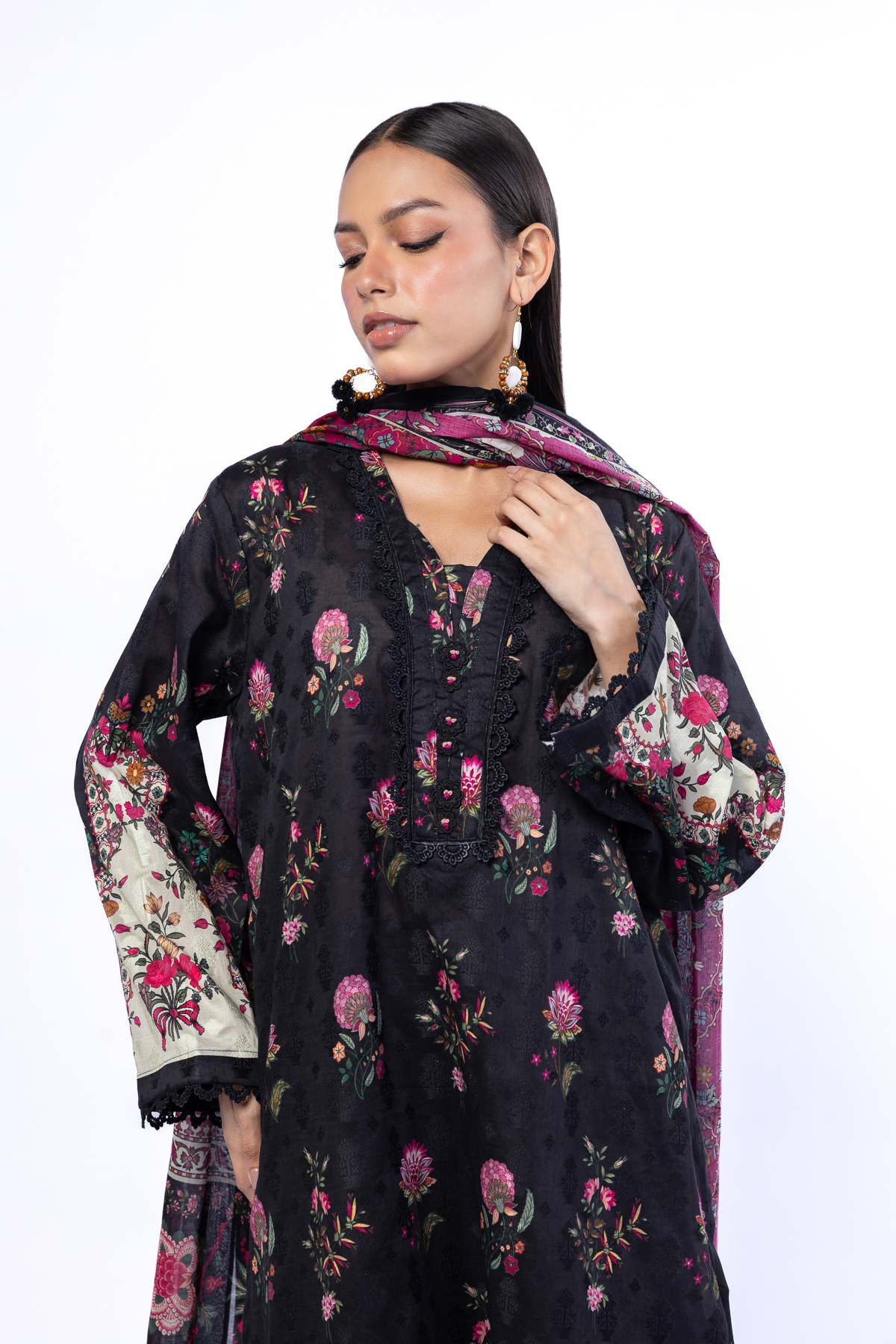 Printed Broshia Fabrics 3 Piece - A22-26-102FG1-VG