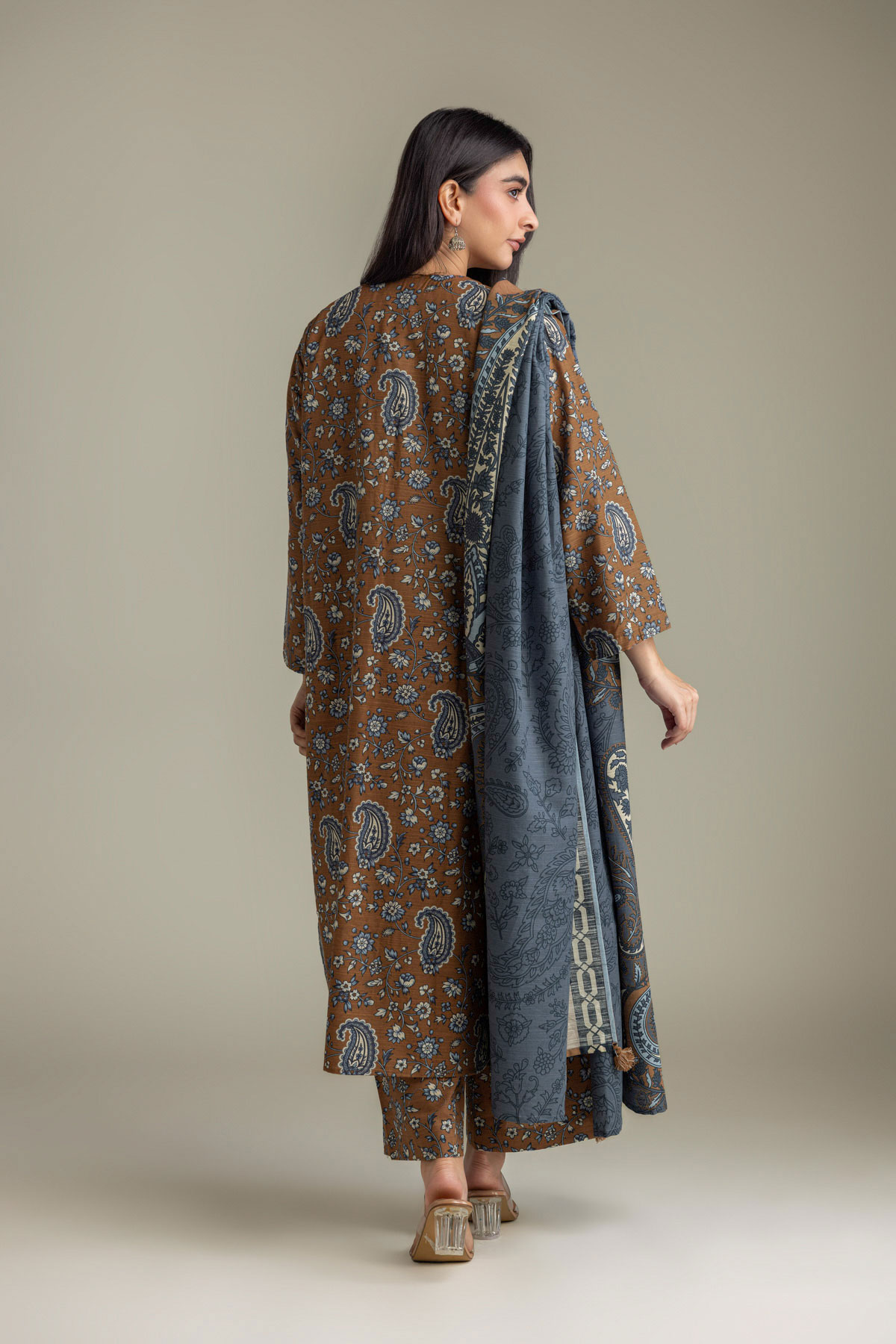 Printed Light Khaddar 3 Piece Tailored - 2-26-308-A-G1-VG