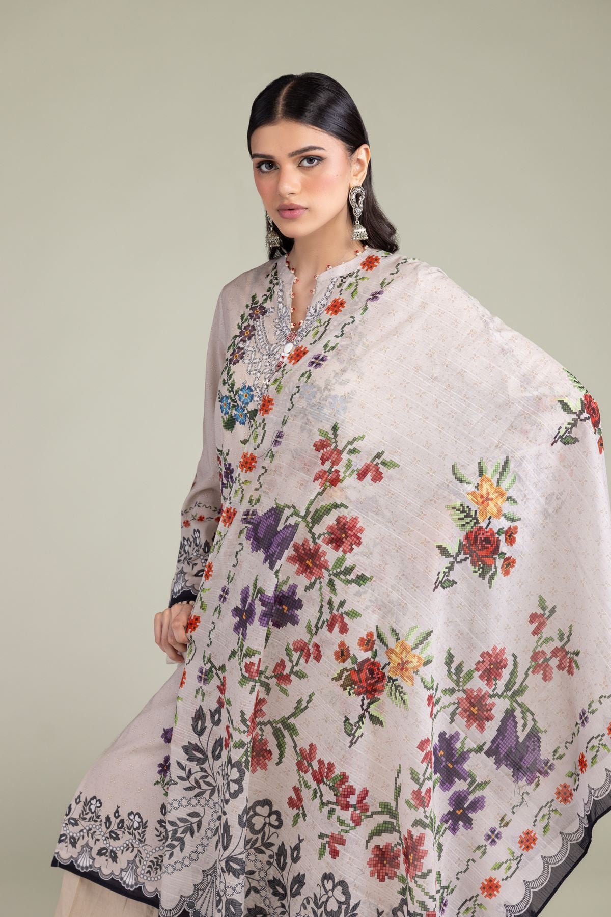 Printed Lawn Fabrics 3 Piece - A22-26-201FC1-VG
