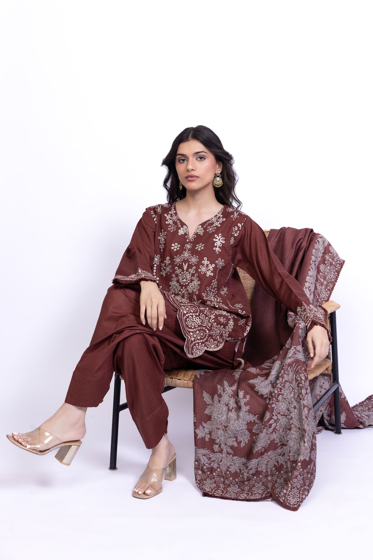 Printed Jacquard Dupatta - OTD4-EX28-04TA-VG