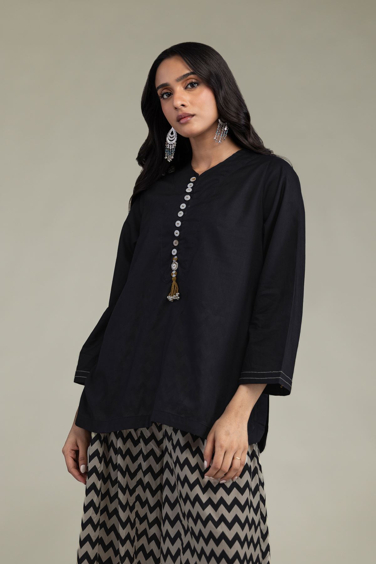 Printed Cambric Solid Cambric Kurta - 1-26-301-B-I1-VG