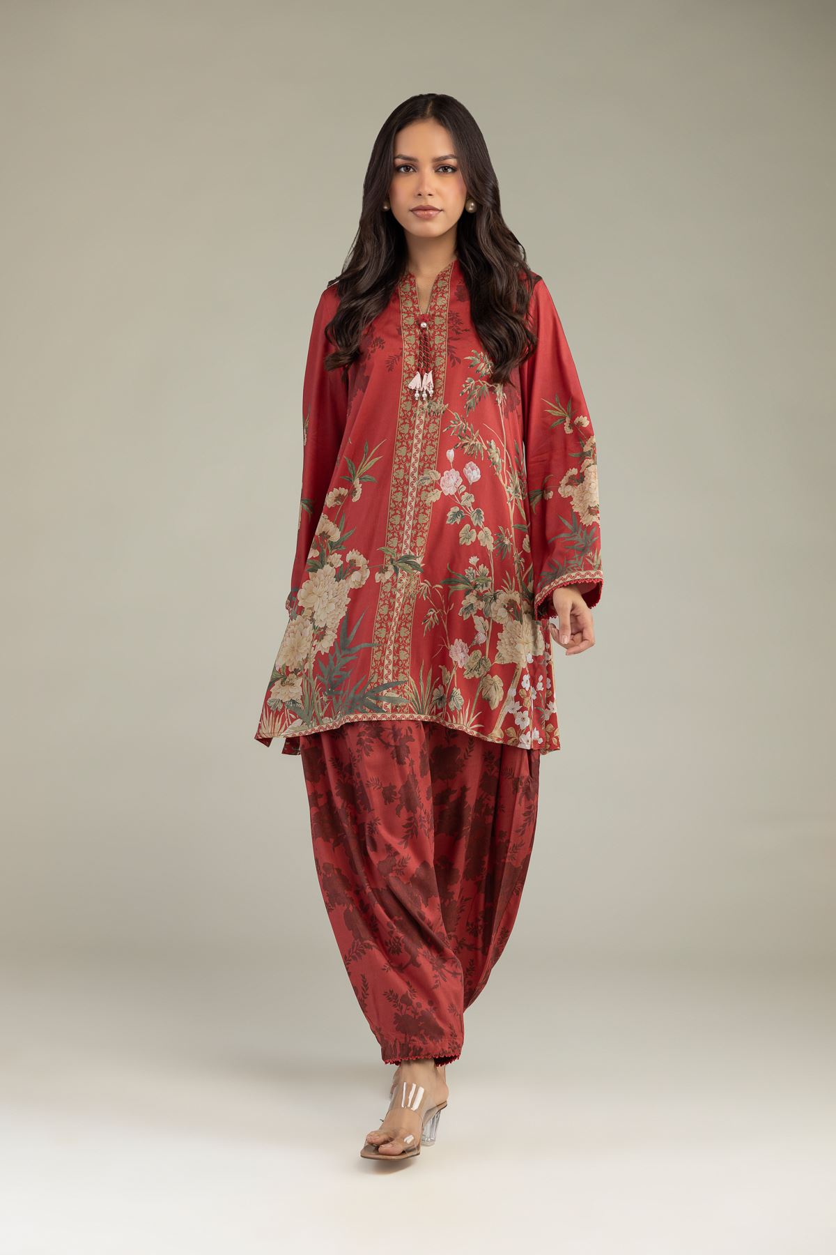 Printed Viscose Floral Printed Kurta - 1-26-224-B-E2-VG