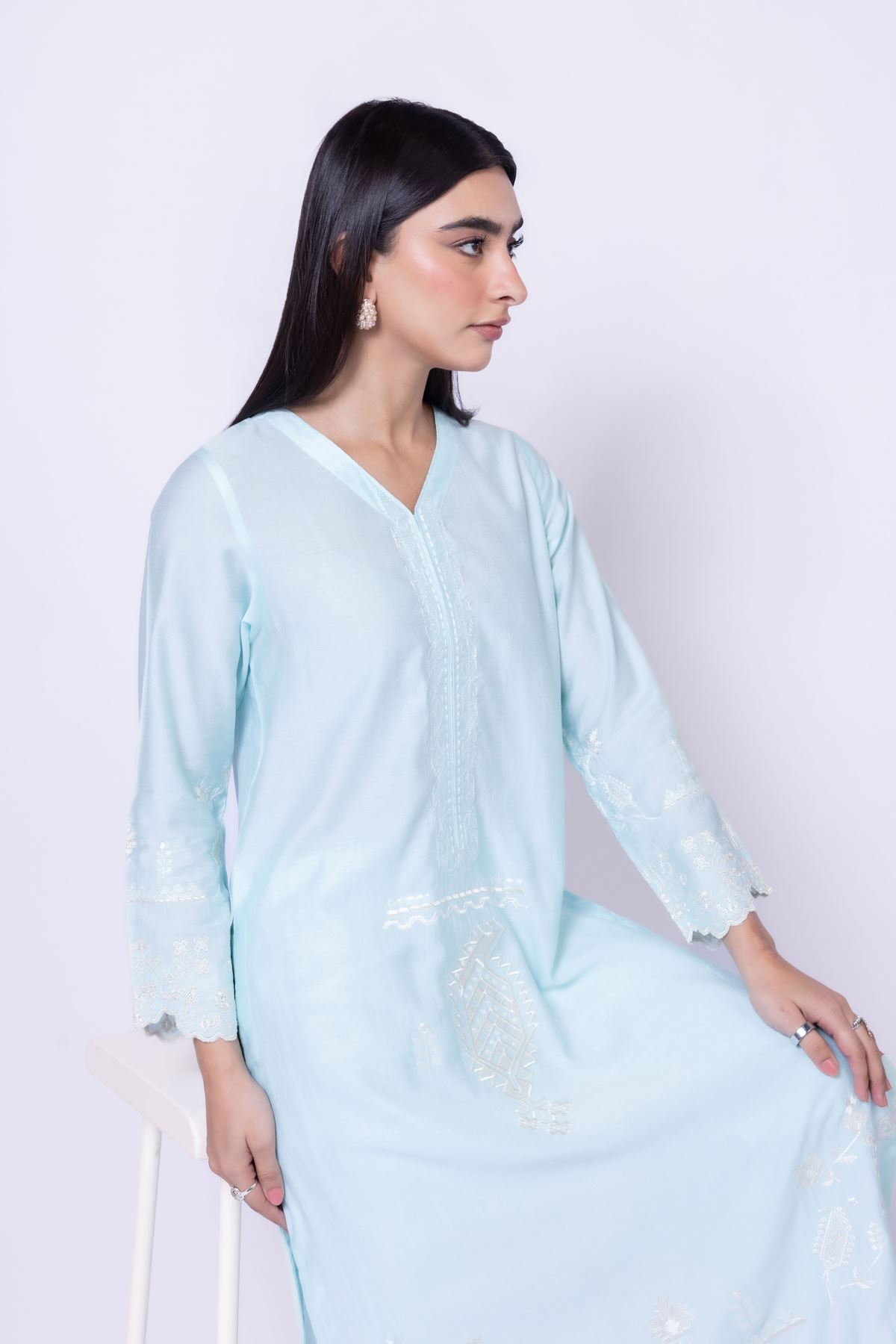 Embroidered Raw Silk Kurta - 1-26-130-A-B-VG
