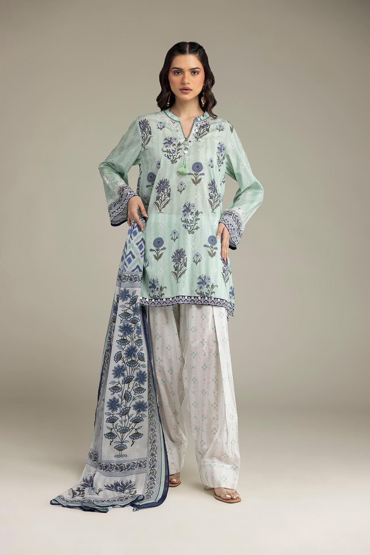 Embroidered Lawn Fabrics 3 Piece - 1-26-102-A-F-VG