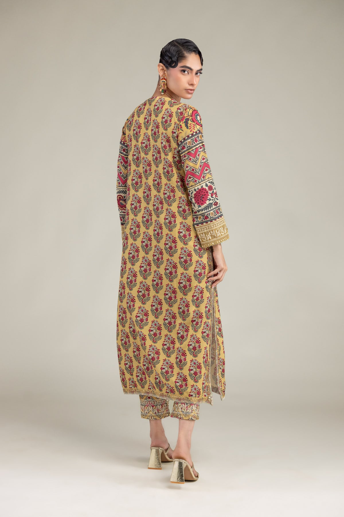 Embroidered Raw Silk Floral Silk Kurta - 1-26-102-A-F-VG