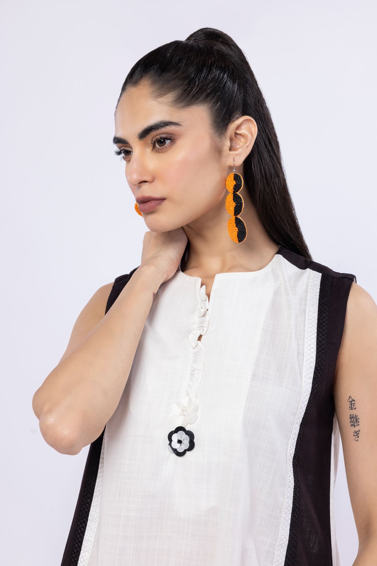 Embroidered Crosshatch Poplin Kurta - 25-10-11E8-11TB-VG