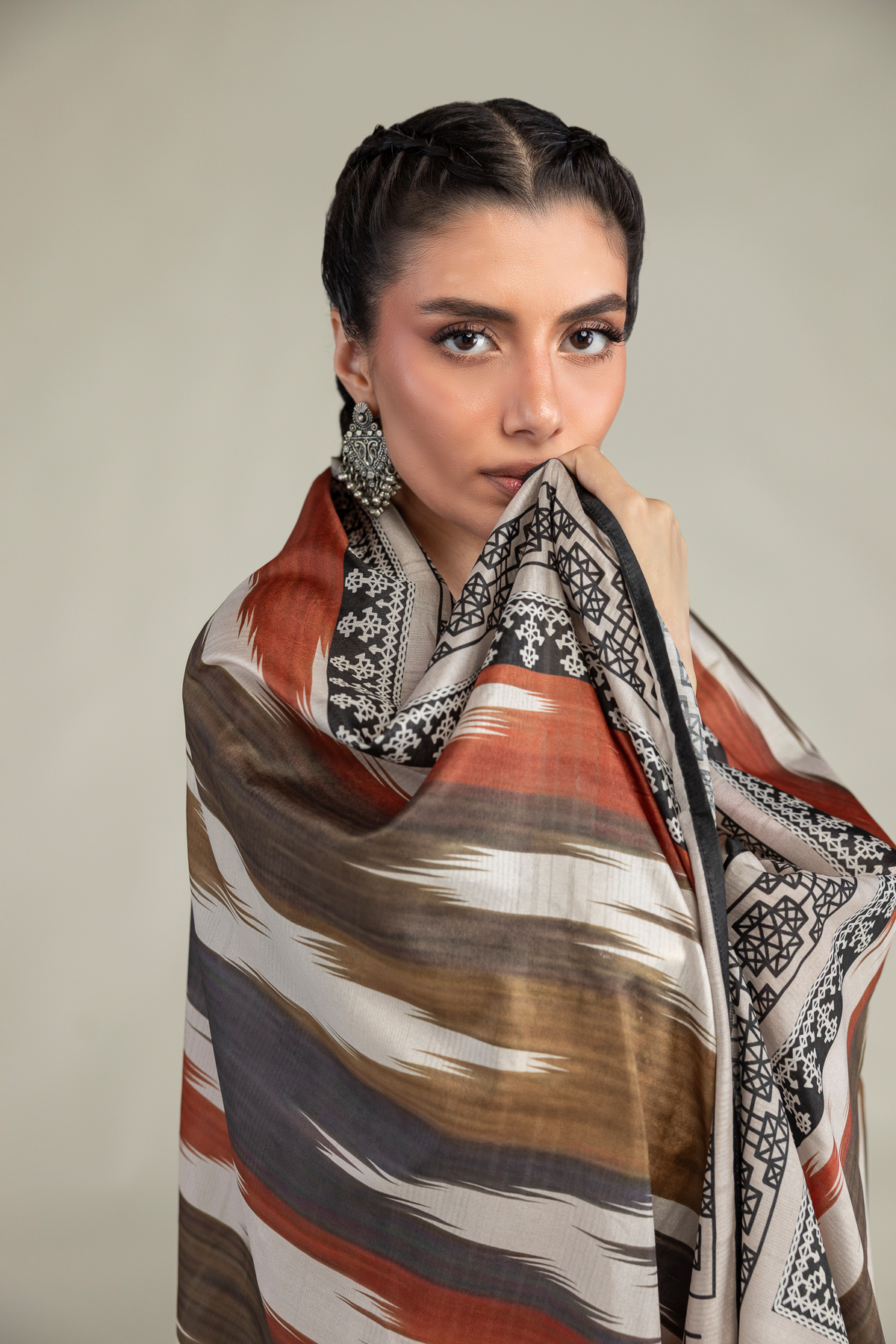Embroidered Polyester Silk Polyster Silk Dupatta - 1-26-102-A-F-VG