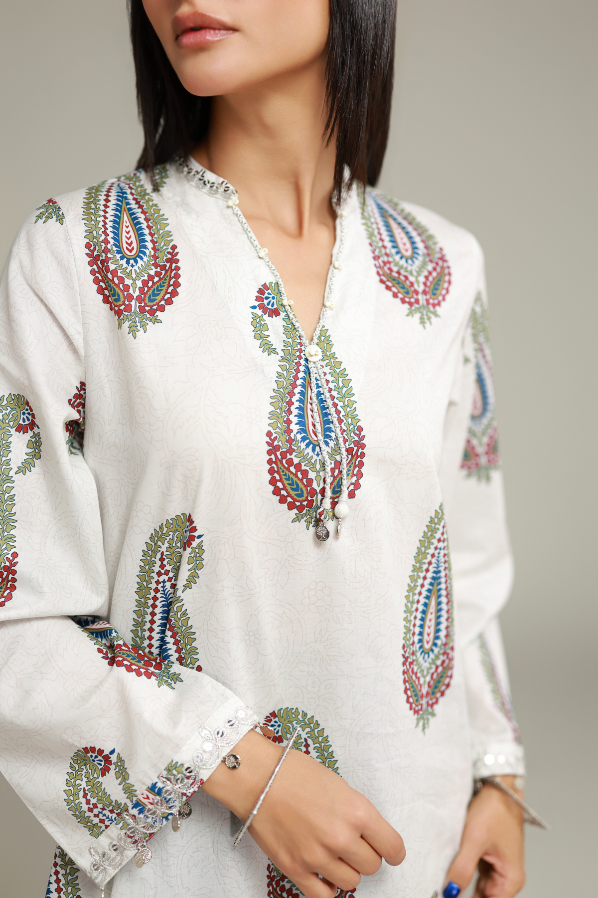 Embroidered Cambric Long Cambric Kurta - 1-26-138-A-D-VG