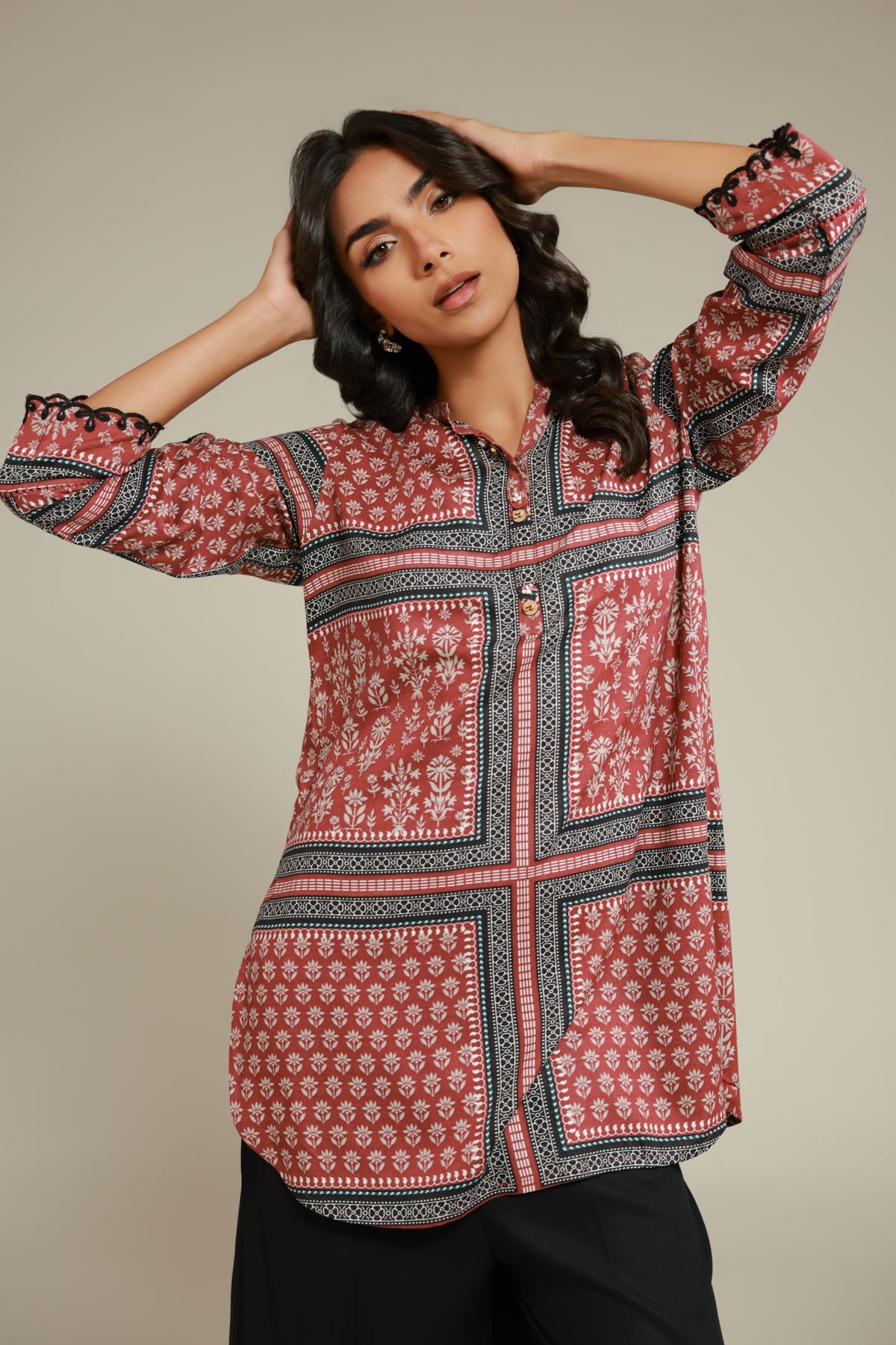 Embroidered Viscose Kurta - 1-26-101-A-C-VG