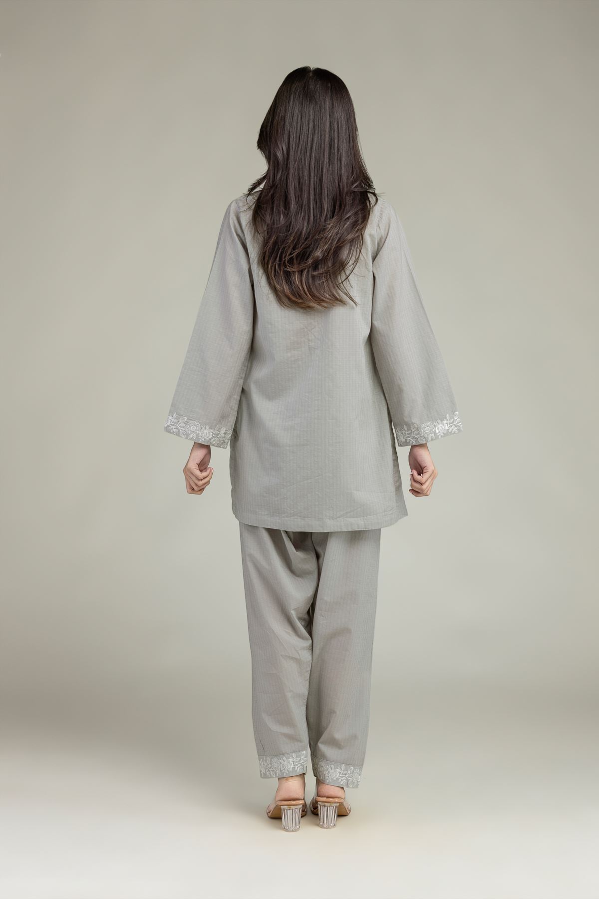 Embroidered Cotton Dobby Gray Cotton Kurta - 2-26-210-A-J1-VG