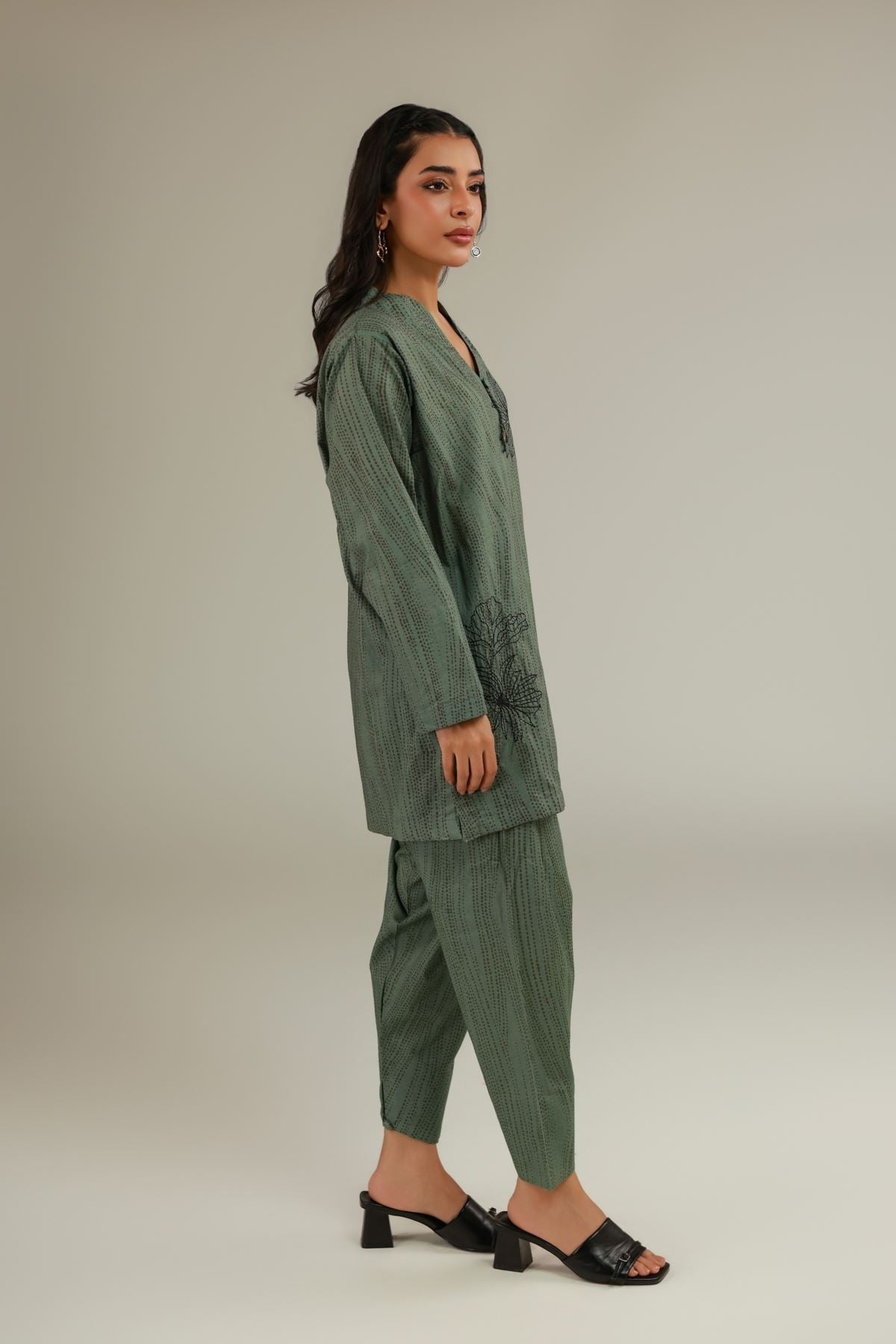 Embroidered Cotton Dobby Shalwar - OTD4-EX26-09BA-VG