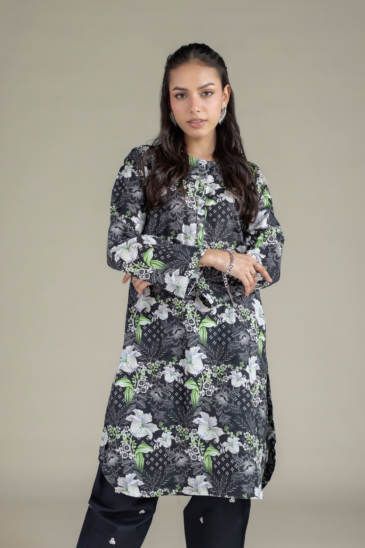 Printed Cotton Dobby Kurta - 26-01-3E9-06TA-VG