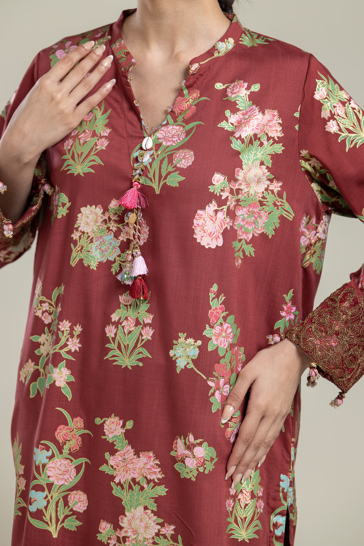 Raw Silk 2-Piece Co-ord Set - 1-26-204-A-A1-VG