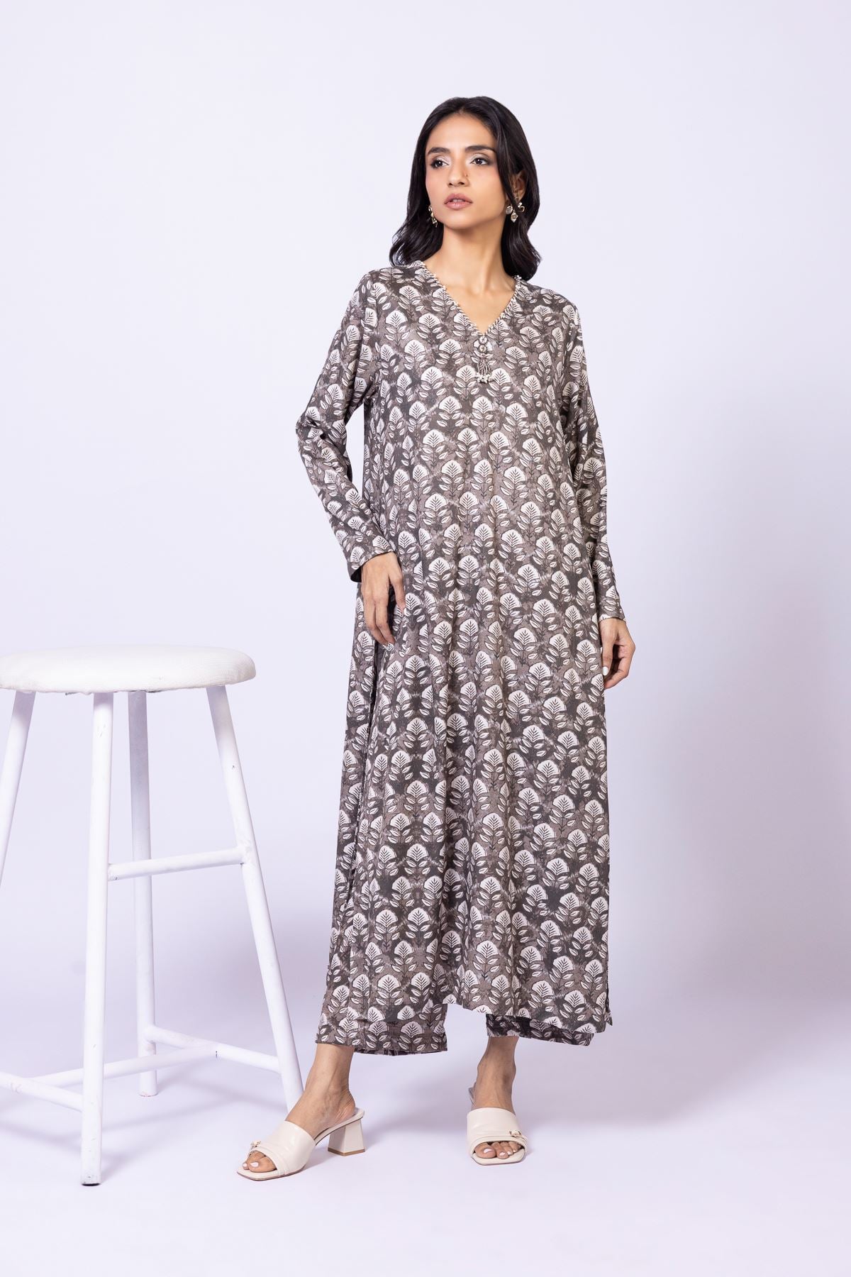 Printed Marina Kurta - 25-09-11E11-10TA-VG