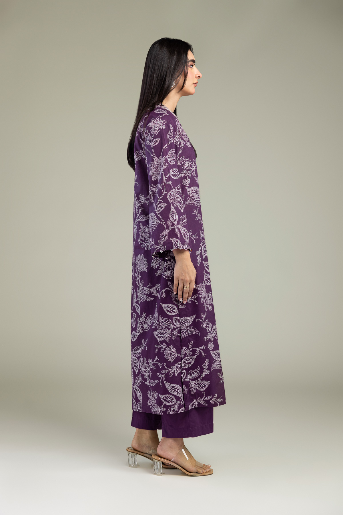 Embroidered Cambric Purple Cambric Kurta - 1-26-320-A-I2-VG