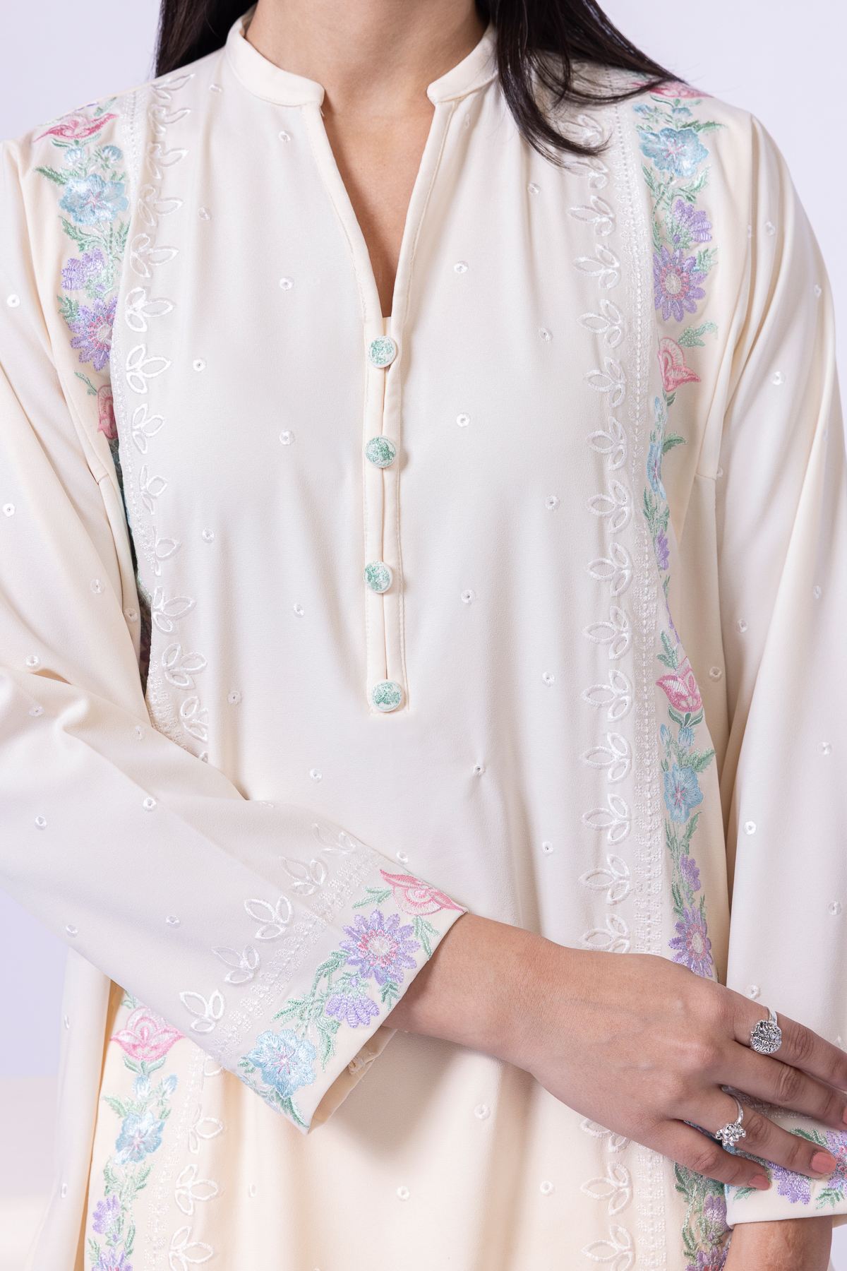 Embroidered Georgette Kurta - 25-10-12E9-02TA-VG