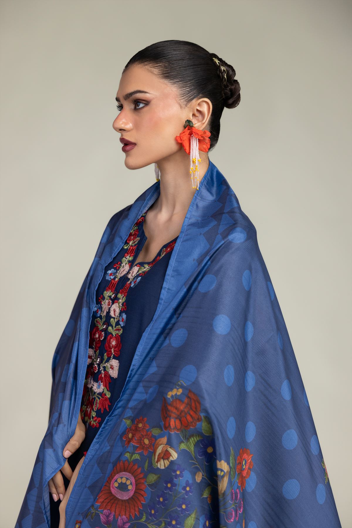 Embroidered Polyester Silk Silk Embroidered Dupatta - 1-26-203-A-E1-VG