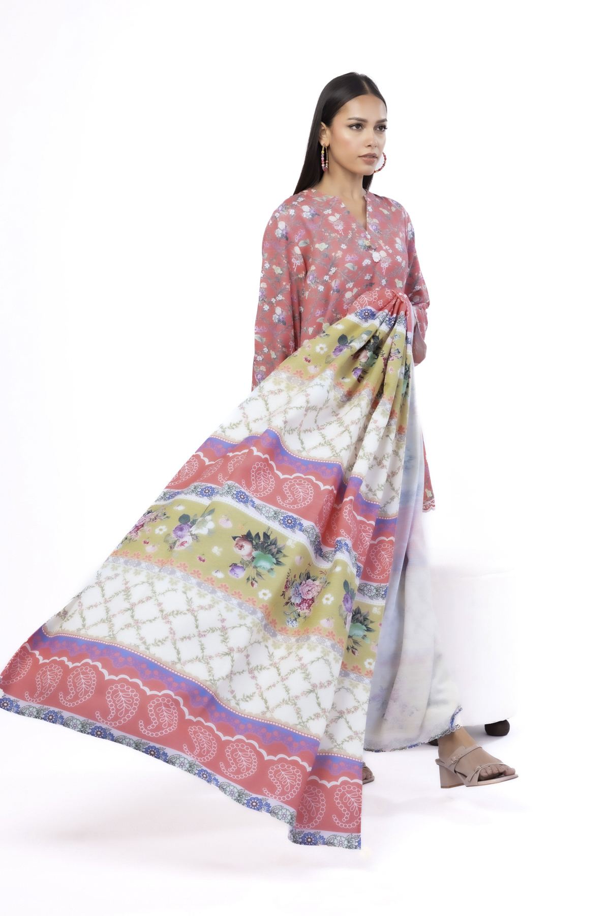 Embroidered Blended Khaddar Fabrics 3 Piece - CV01A-VG
