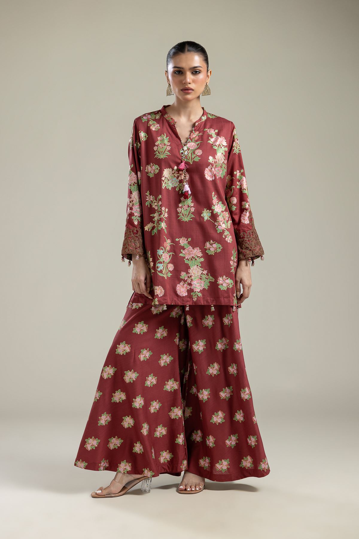 Raw Silk 2-Piece Co-ord Set - 1-26-204-A-A1-VG
