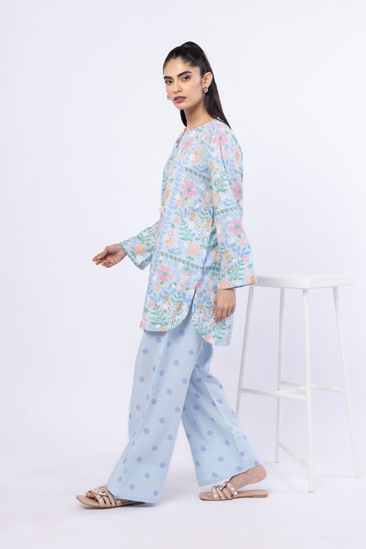 Printed Cotton Dobby Pants - 25-07-7E5-06TB-VG