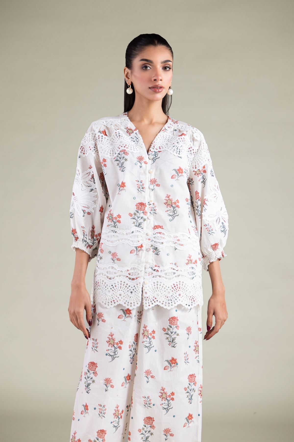 Embroidered Cambric Blouse - 6-26-105-A-D-VG