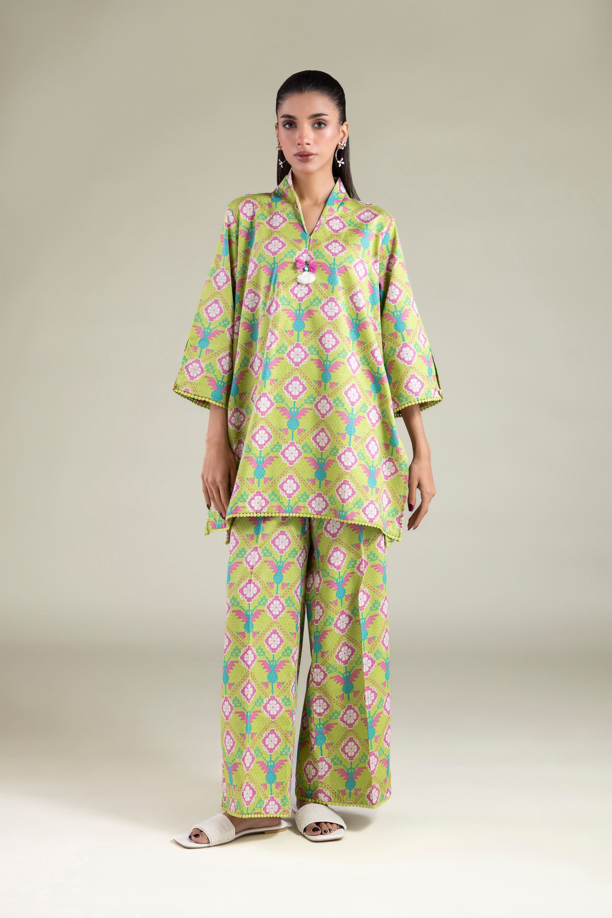 Printed Cotton Dobby Kurta - 1-26-108-A-F-VG