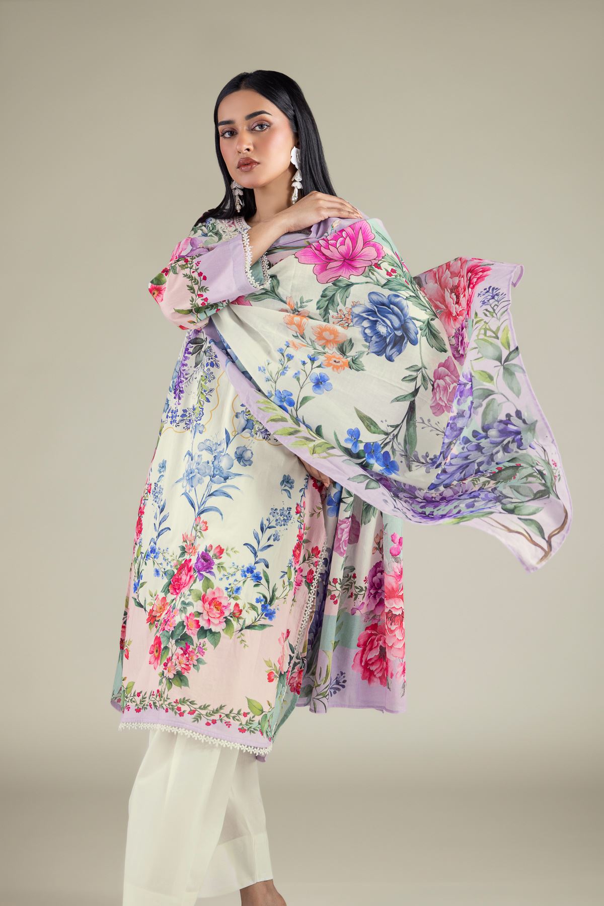 Embroidered Lawn Tailored 3 Piece - 1-26-131-A-B-VG