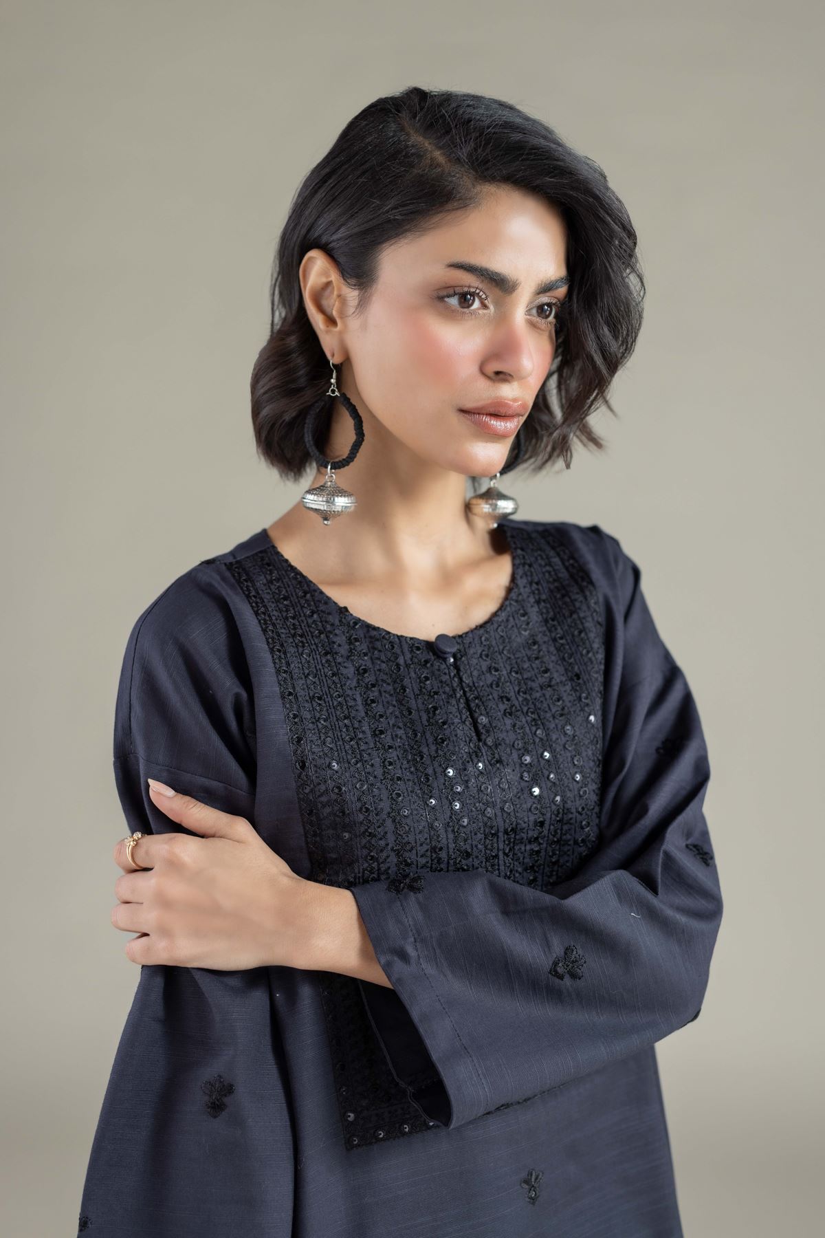 Embroidered Khaddar Kurta - 25-09-9S1-04TA-VG