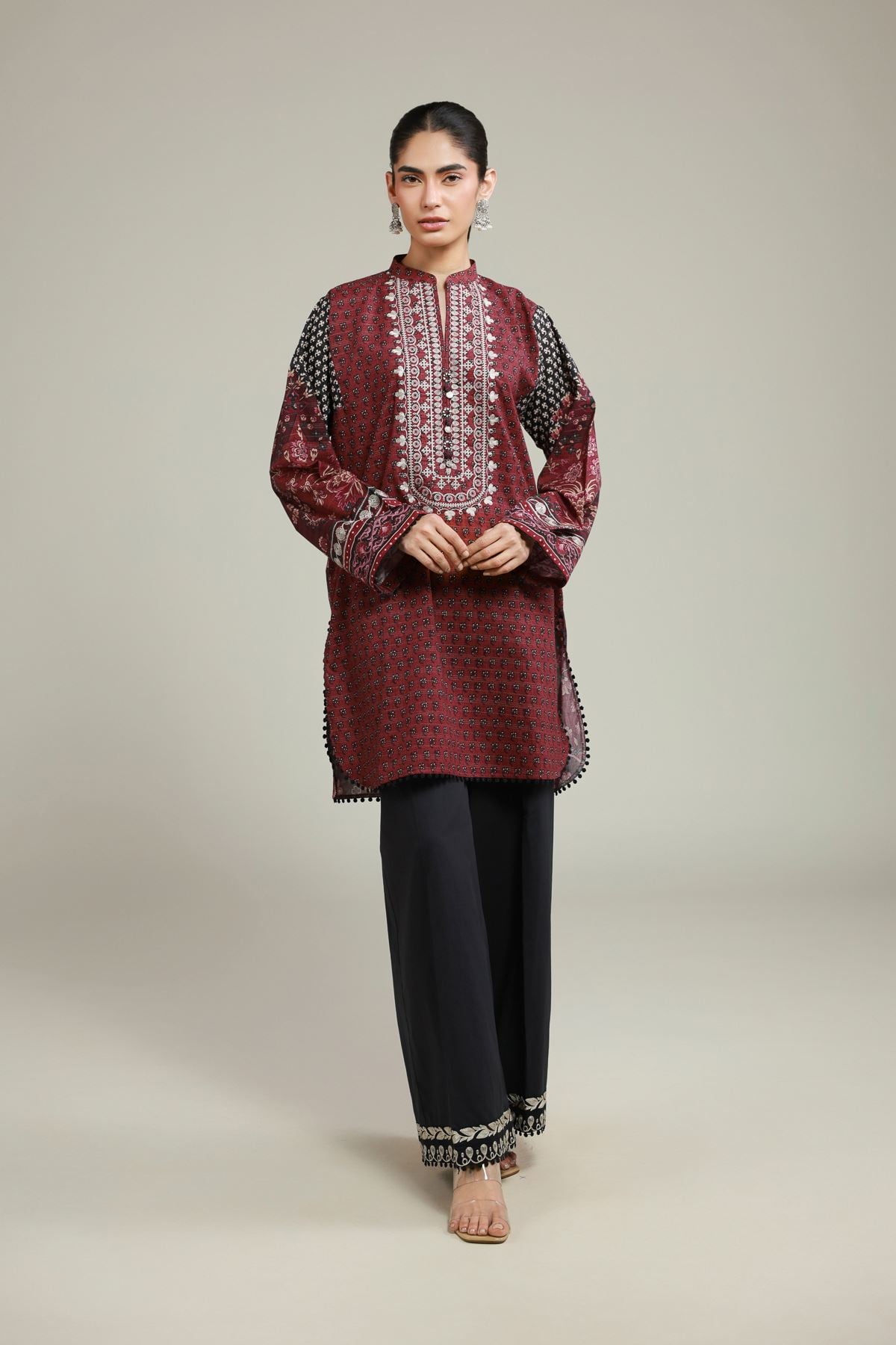 Embroidered Messuri Fabrics 2 Piece | Top and Bottom - A33-26-107FD-VG