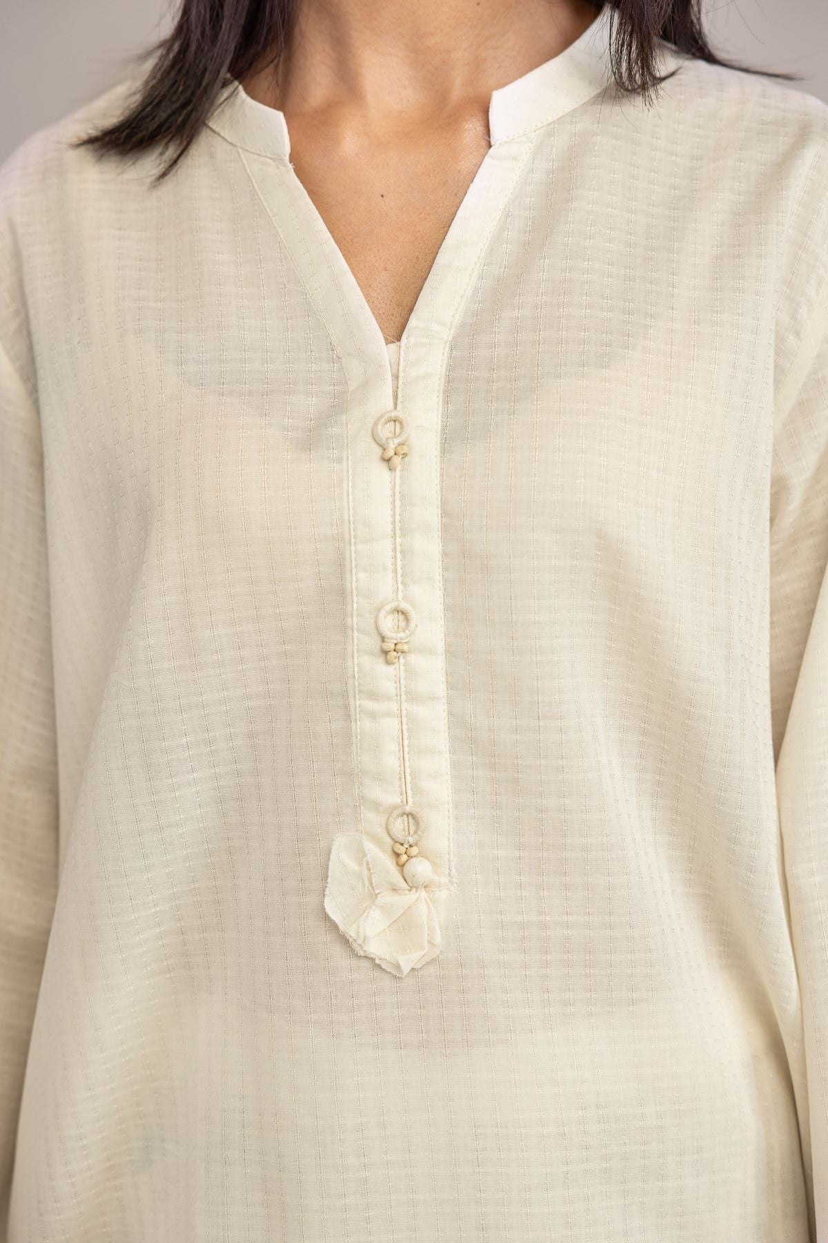 Embroidered Cotton Dobby Cotton Dobby Kurta - 12-26-301-B-D1-VG