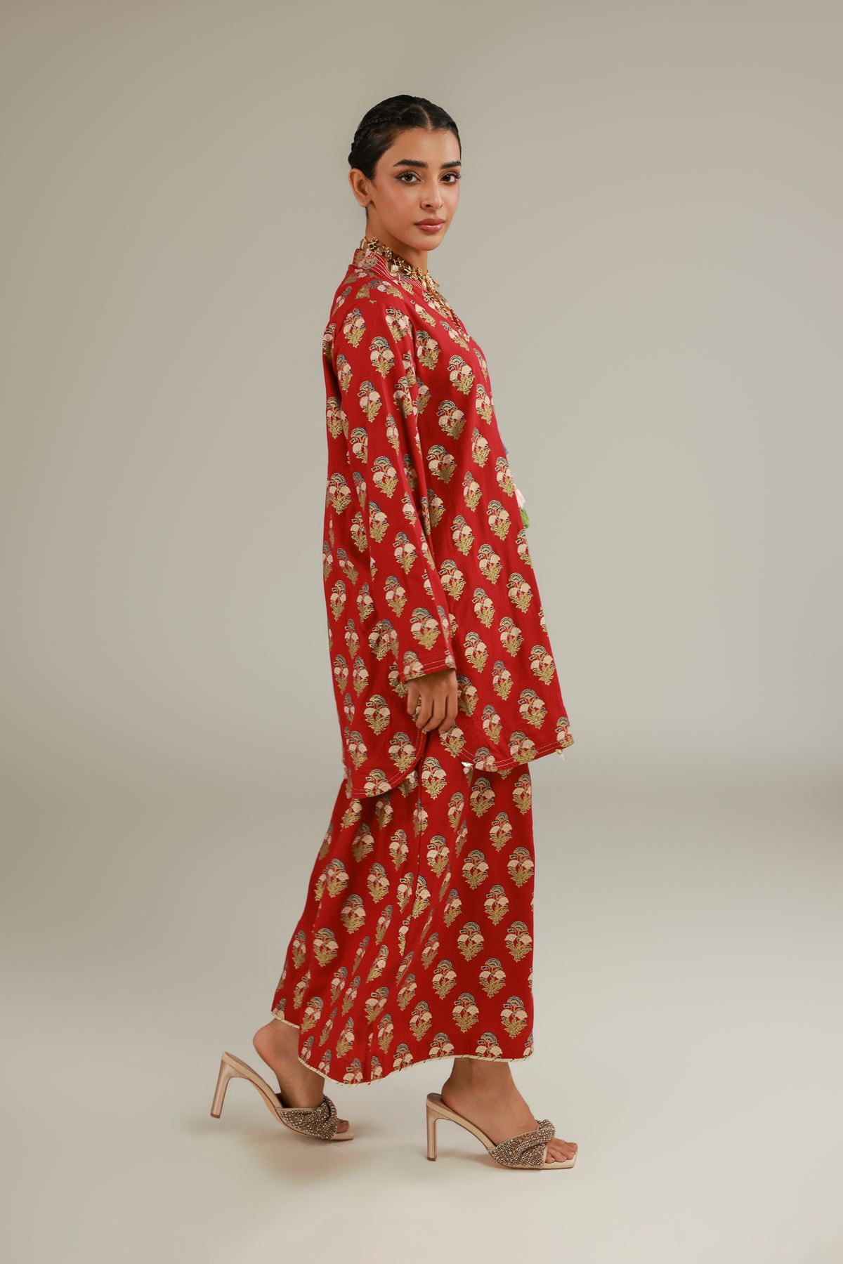 Raw Silk 2-Piece Co-ord Set - 25-12-12S4-09TA-VG