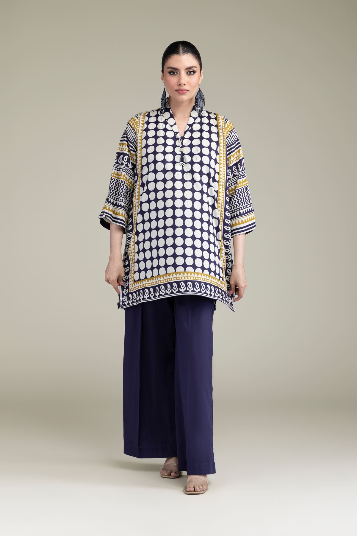 Printed Cambric Solid Cambric Pants - 2-26-204-A-A1-VG