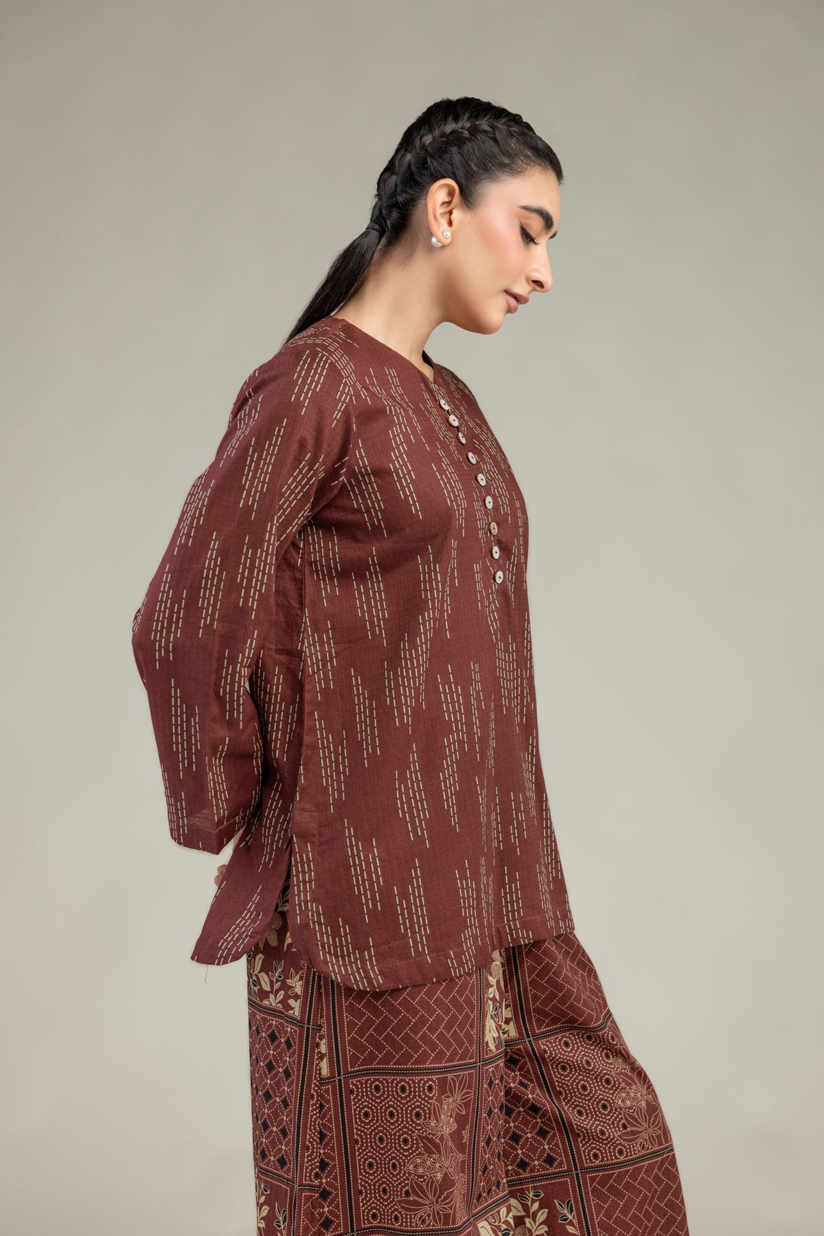 Printed Cotton Dobby Cotton Short Kurta - 1-26-212-A-J1-VG