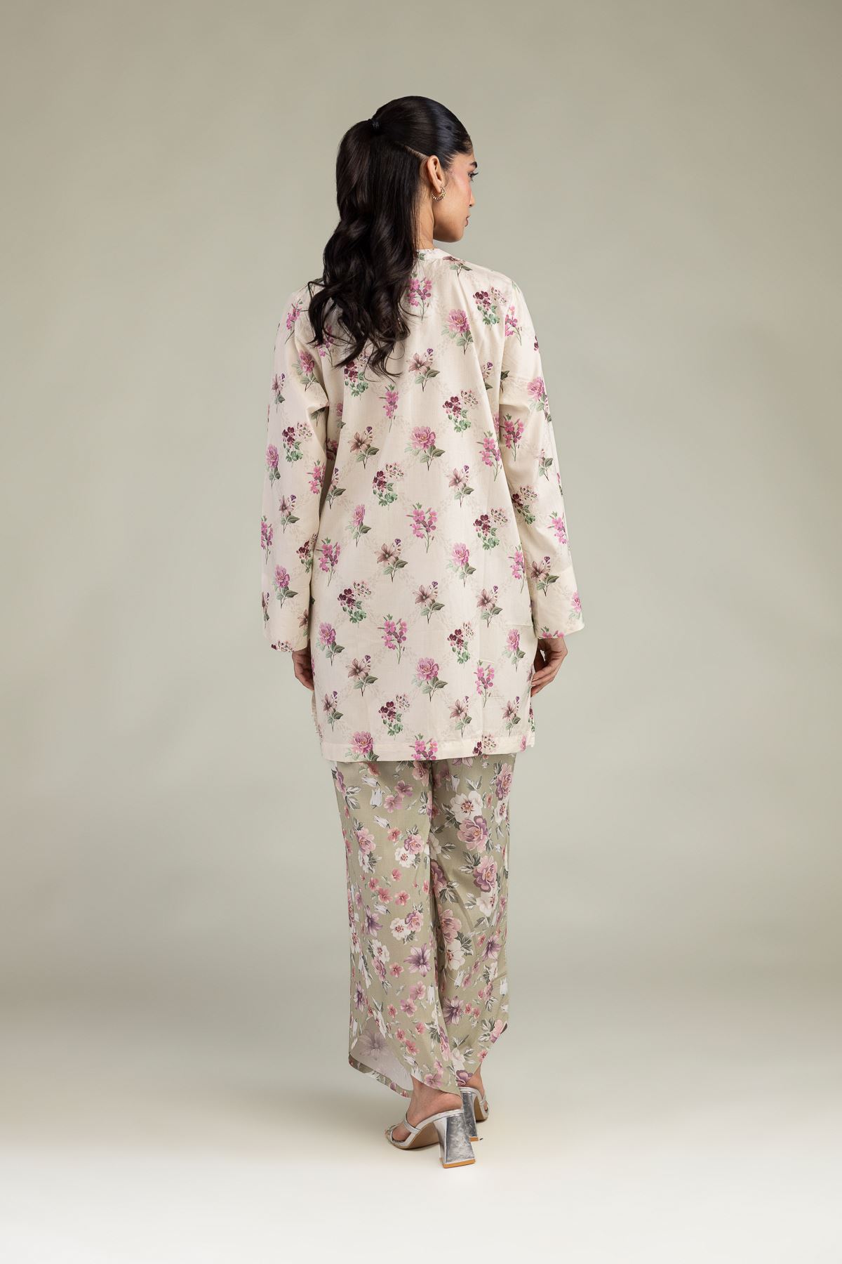 Printed Cotton Viscose Floral Short Kurta - 8-26-303-A-C1-VG