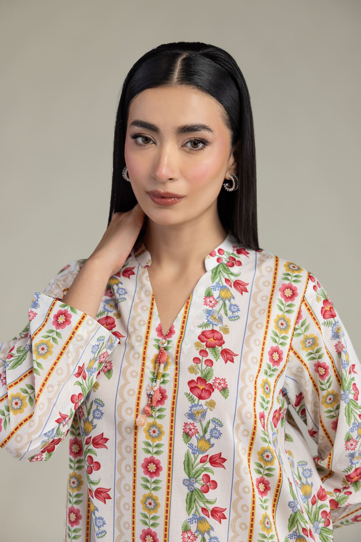 Embroidered Lawn Fabrics 2 Piece | Top and Bottom - A22-26-214FH1-VG