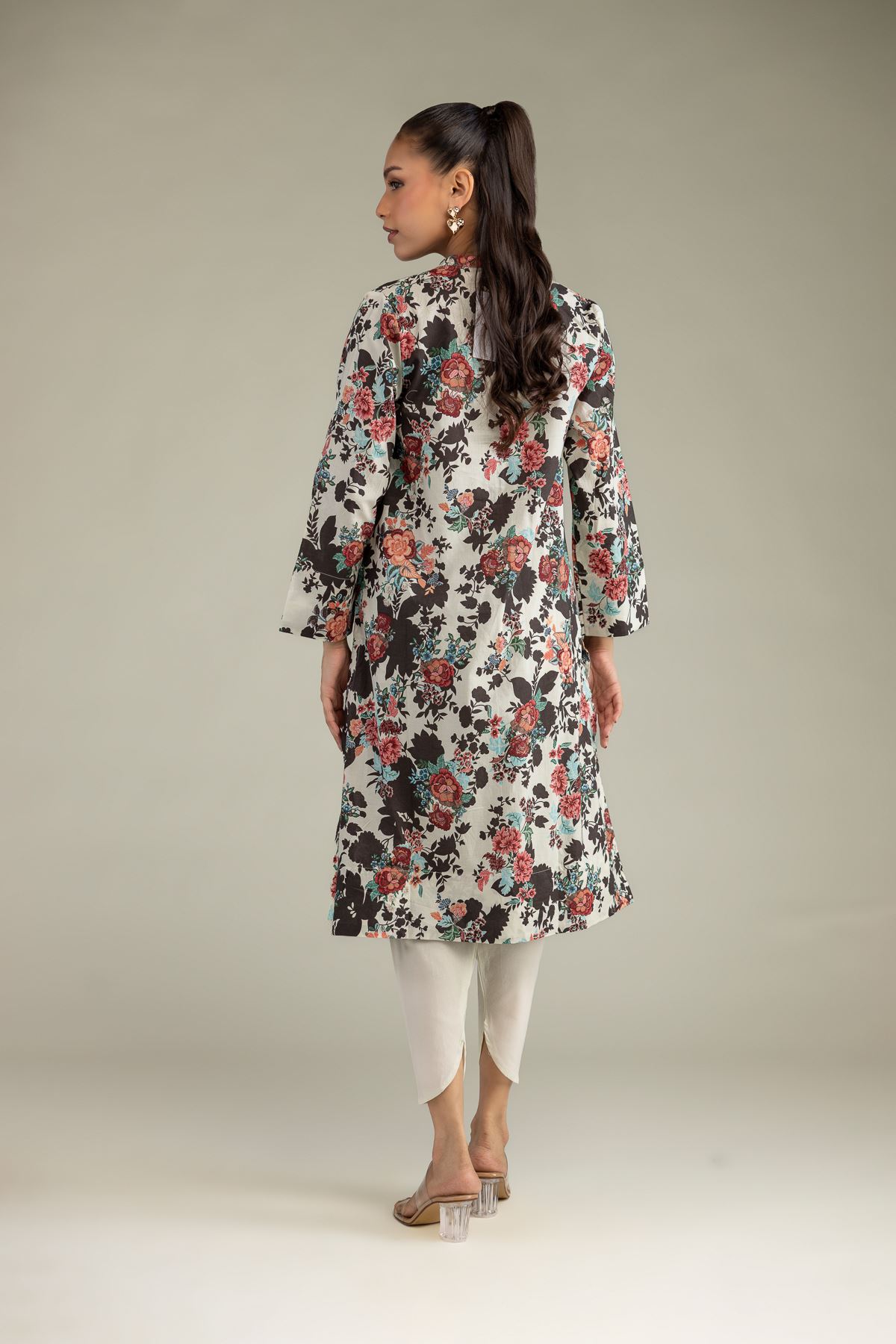 Printed Cambric Floral Cambric Kurta - 1-26-224-B-E2-VG