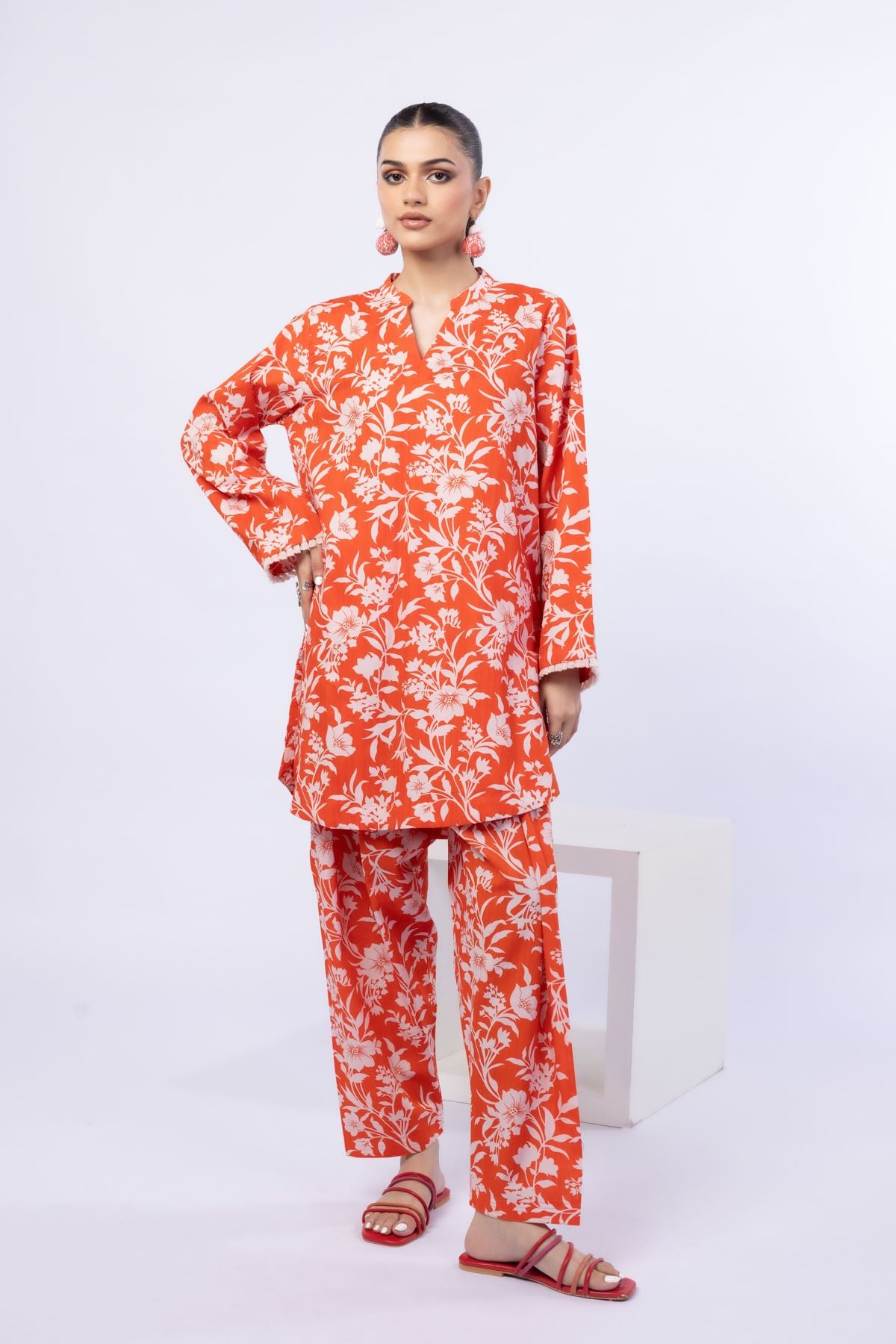 Printed Cotton Dobby Kurta - 25-W02iB-02TA-VG