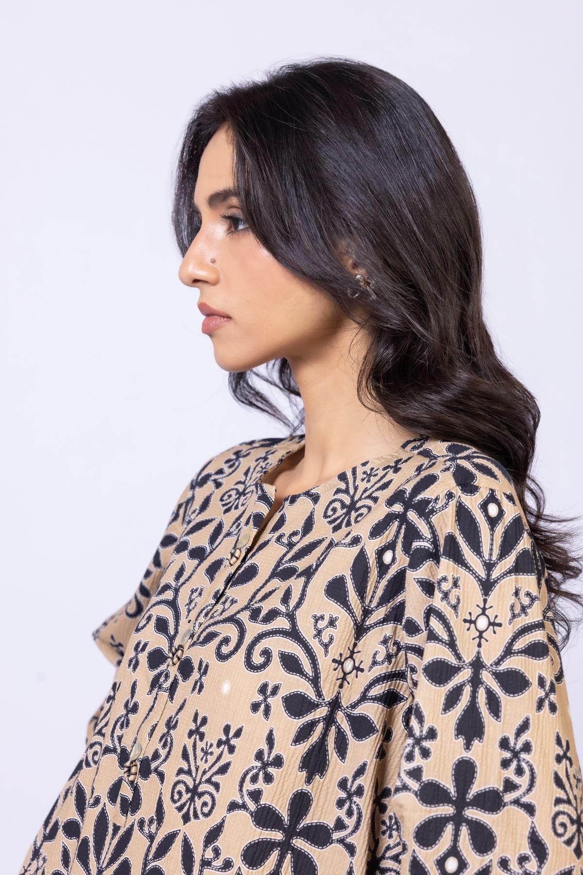 Printed Cotton Crinkle Kurta - OTD4-EX22-10TA-VG