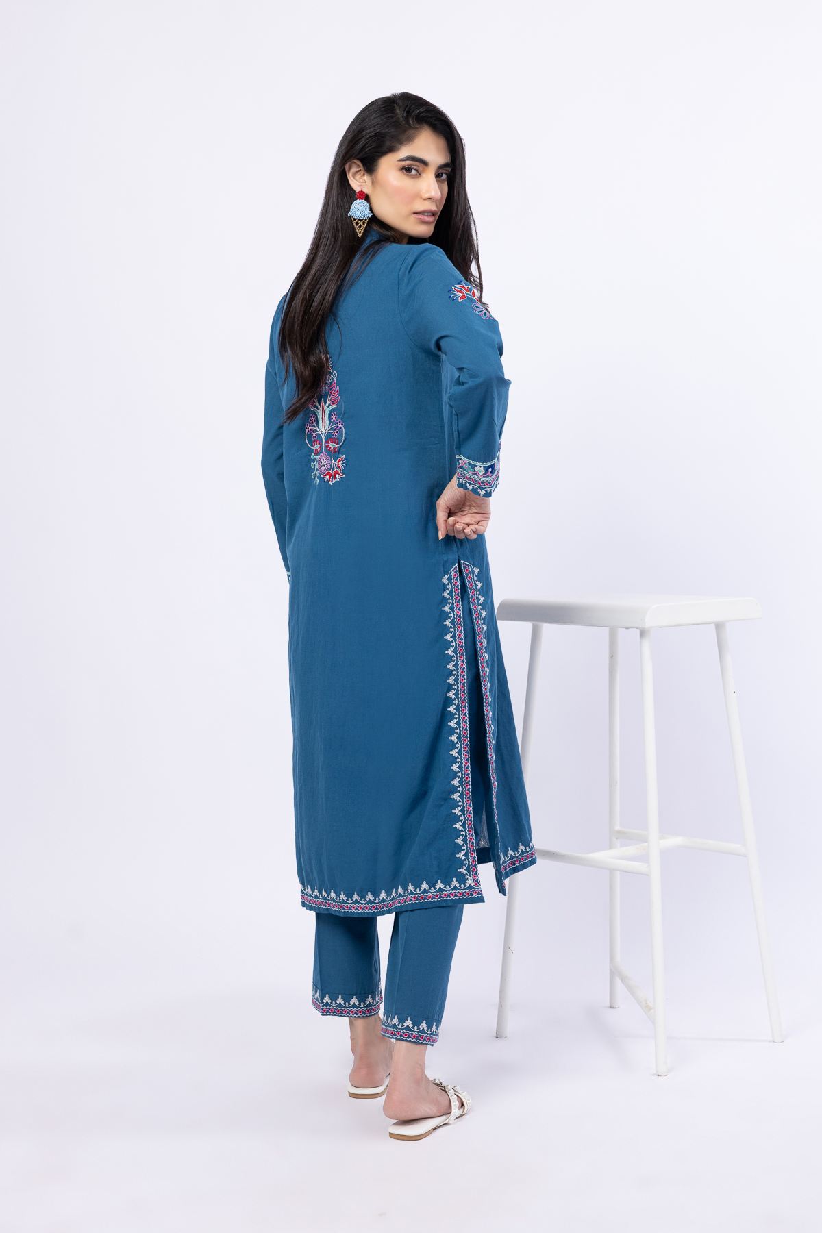 Embroidered Handwoven Cotton Kurta - 25-04E43-01TB-VG