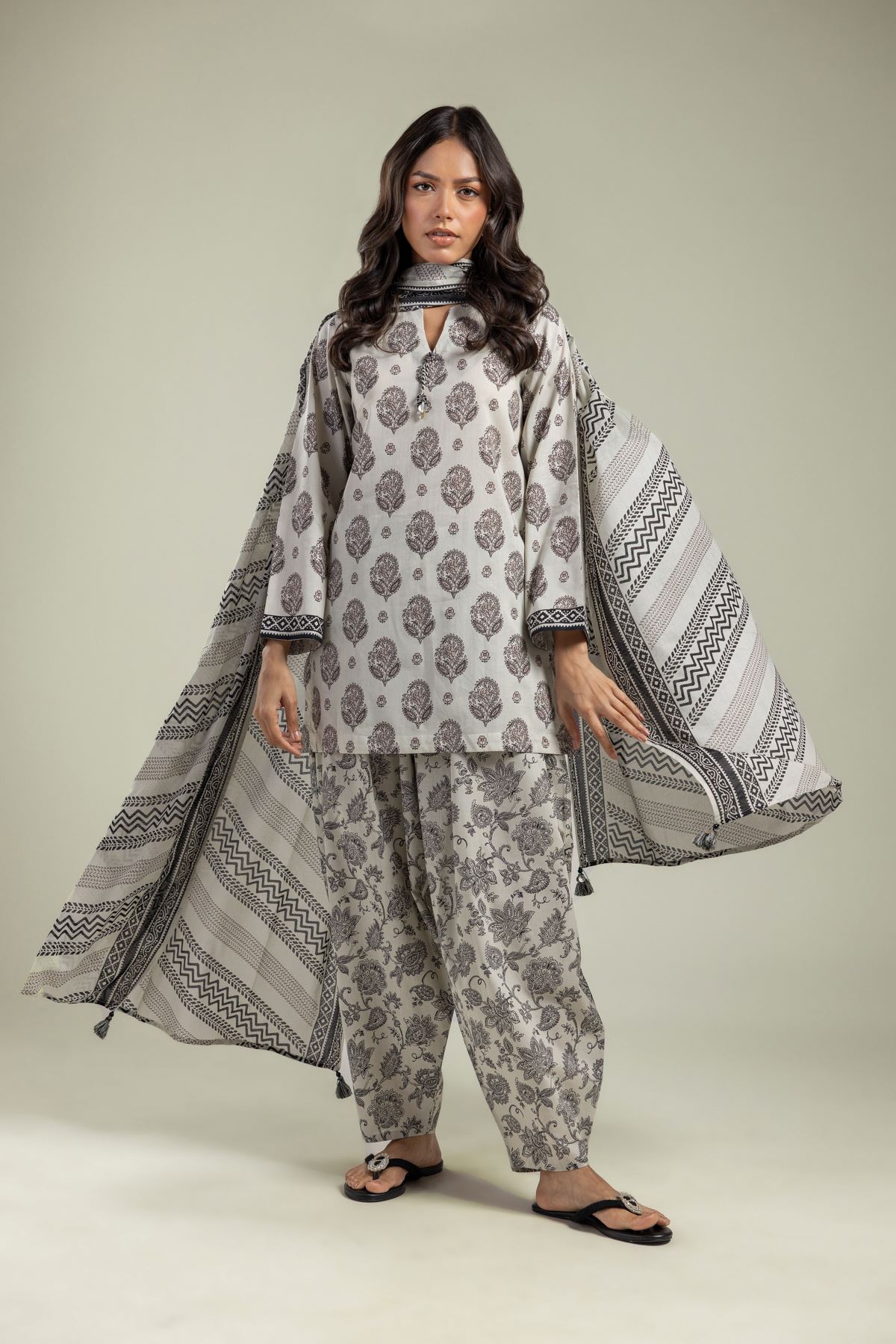 Printed Lawn Printed Lawn Dupatta - 1-26-201-C-B-VG
